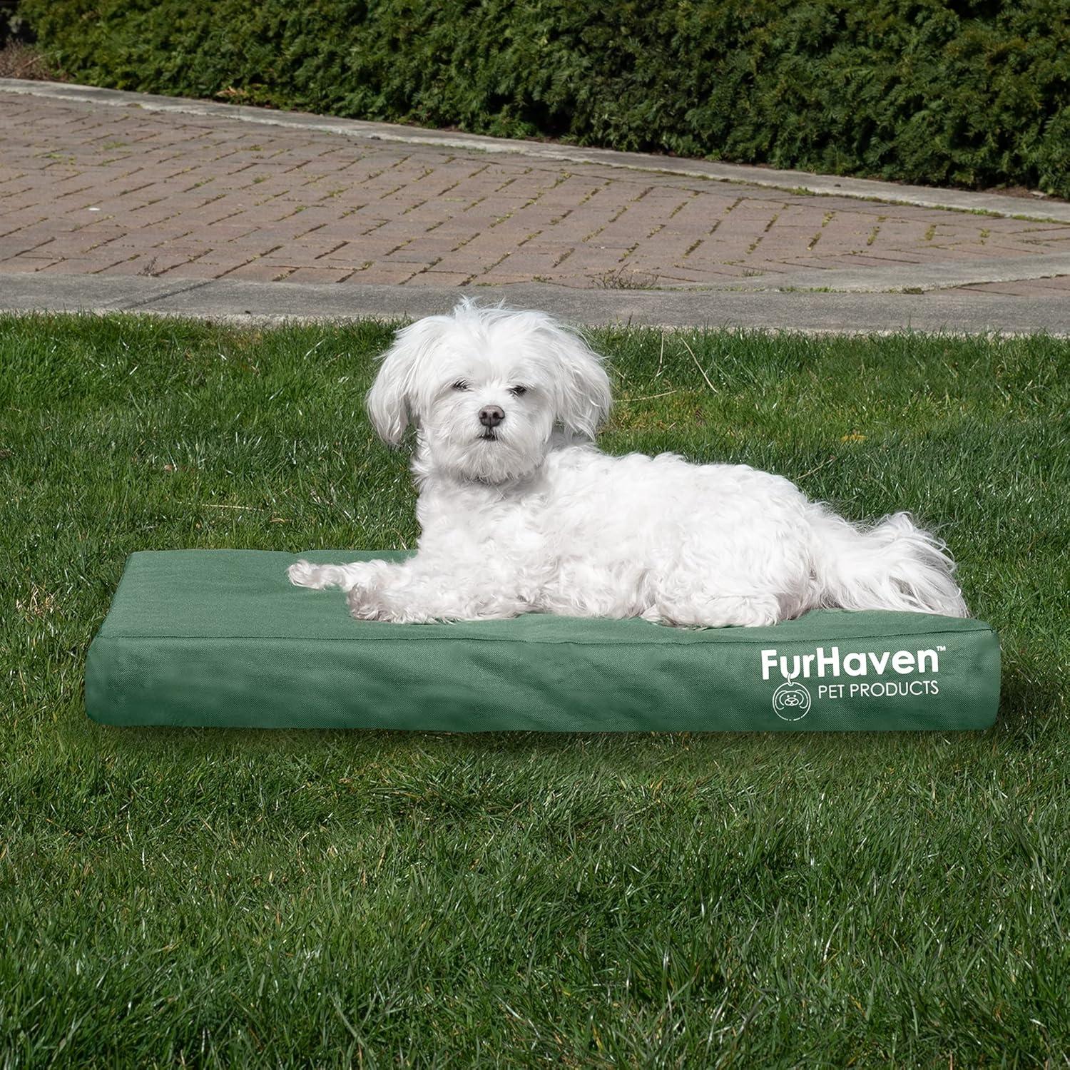 imageFurhaven WaterResistant Orthopedic Dog Bed for MediumSmall Dogs w Removable Washable Cover For Dogs Up to 35 lbs IndoorOutdoor Logo Print Oxford Polycanvas Mattress Stone Gray MediumWaterResistant Logo Print Forest