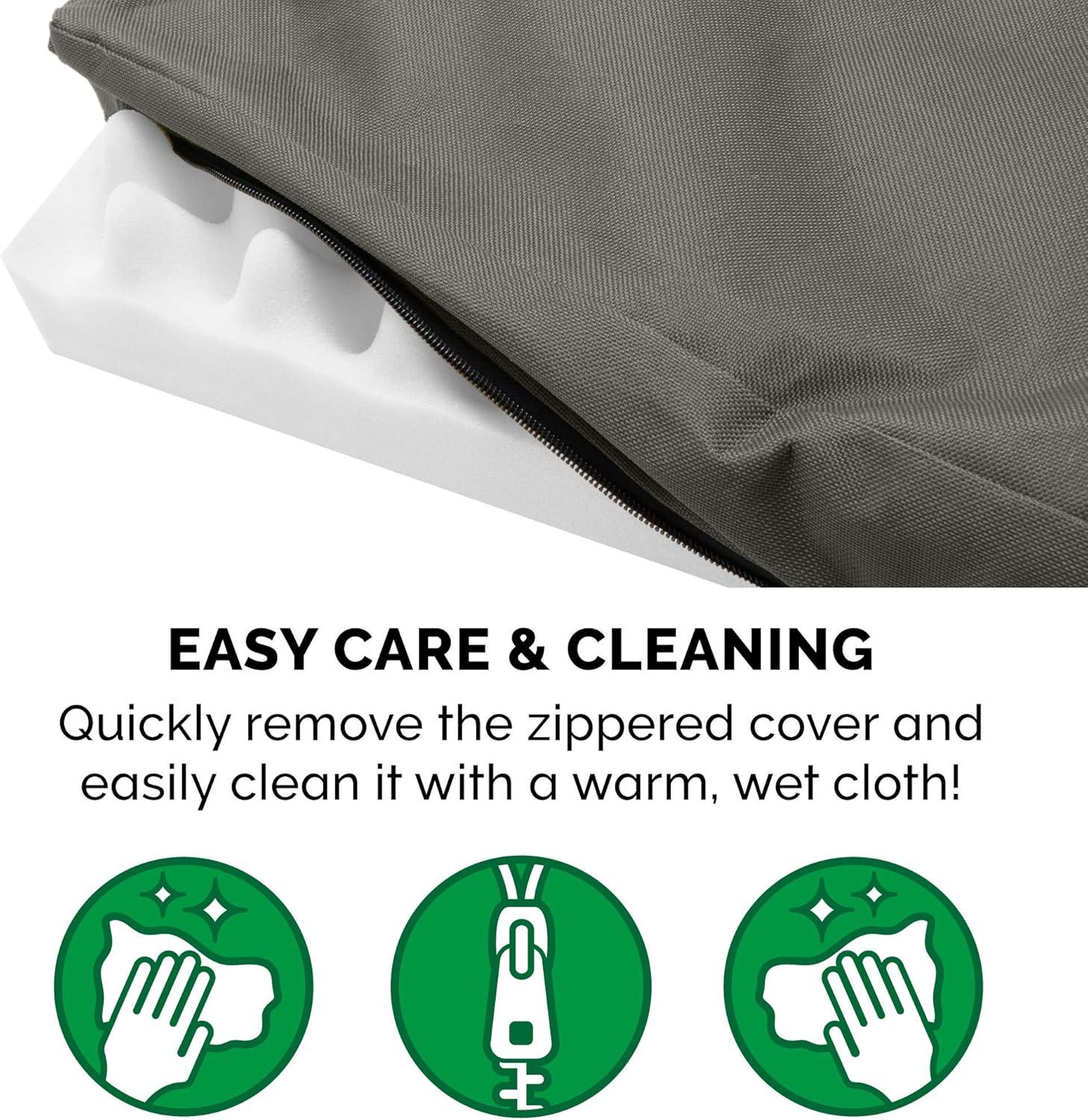 imageFurhaven WaterResistant Orthopedic Dog Bed for MediumSmall Dogs w Removable Washable Cover For Dogs Up to 35 lbs IndoorOutdoor Logo Print Oxford Polycanvas Mattress Stone Gray MediumWaterResistant Logo Print Stone Gray