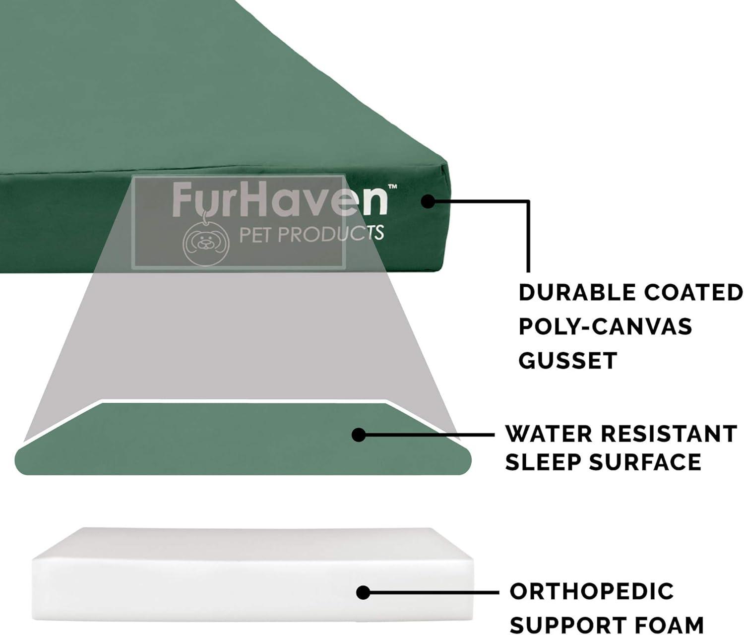 imageFurhaven WaterResistant Orthopedic Dog Bed for MediumSmall Dogs w Removable Washable Cover For Dogs Up to 35 lbs IndoorOutdoor Logo Print Oxford Polycanvas Mattress Stone Gray MediumWaterResistant Logo Print Forest