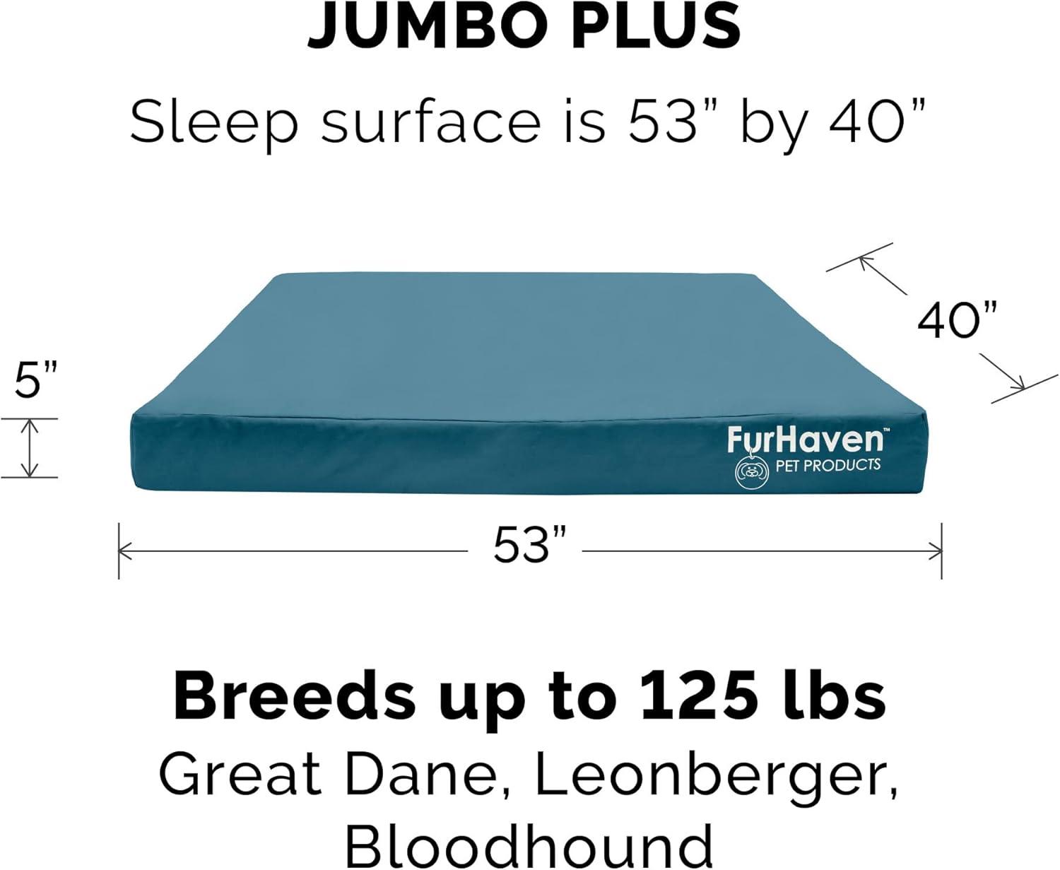 imageFurhaven WaterResistant Orthopedic Dog Bed for MediumSmall Dogs w Removable Washable Cover For Dogs Up to 35 lbs IndoorOutdoor Logo Print Oxford Polycanvas Mattress Stone Gray MediumWaterResistant Logo Print Deep Lagoon