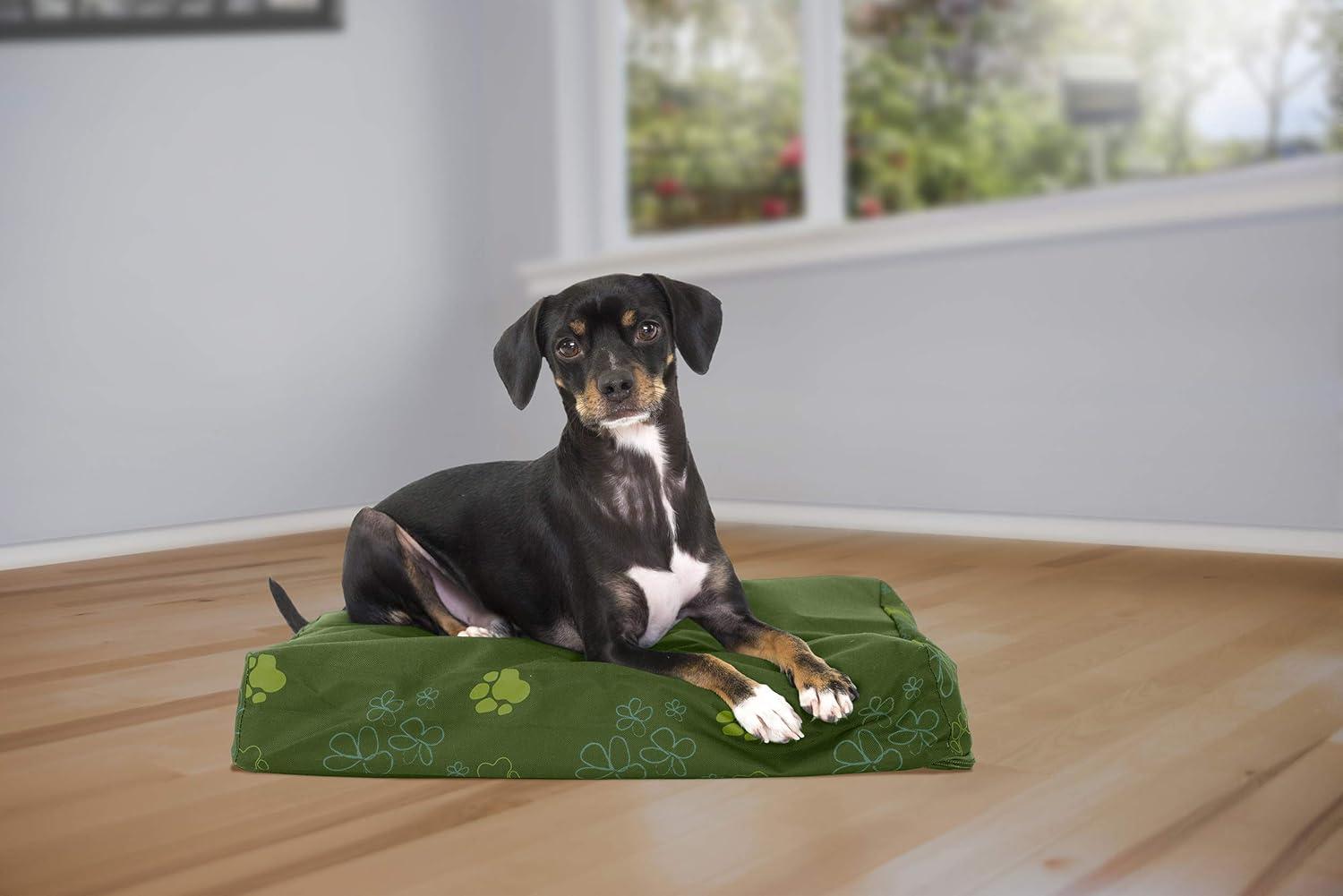 imageFurhaven WaterResistant Orthopedic Dog Bed for MediumSmall Dogs w Removable Washable Cover For Dogs Up to 35 lbs IndoorOutdoor Logo Print Oxford Polycanvas Mattress Stone Gray MediumWaterResistant Garden Print Jungle Green