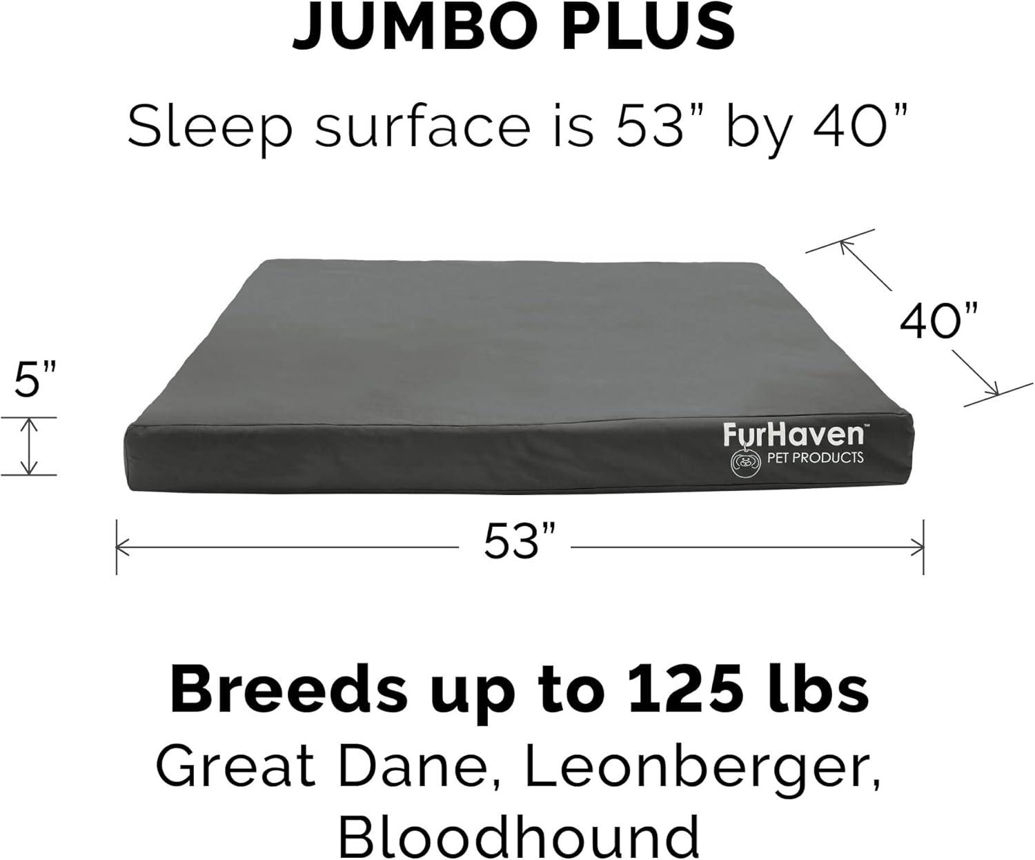 imageFurhaven WaterResistant Orthopedic Dog Bed for MediumSmall Dogs w Removable Washable Cover For Dogs Up to 35 lbs IndoorOutdoor Logo Print Oxford Polycanvas Mattress Stone Gray MediumWaterResistant Logo Print Stone Gray