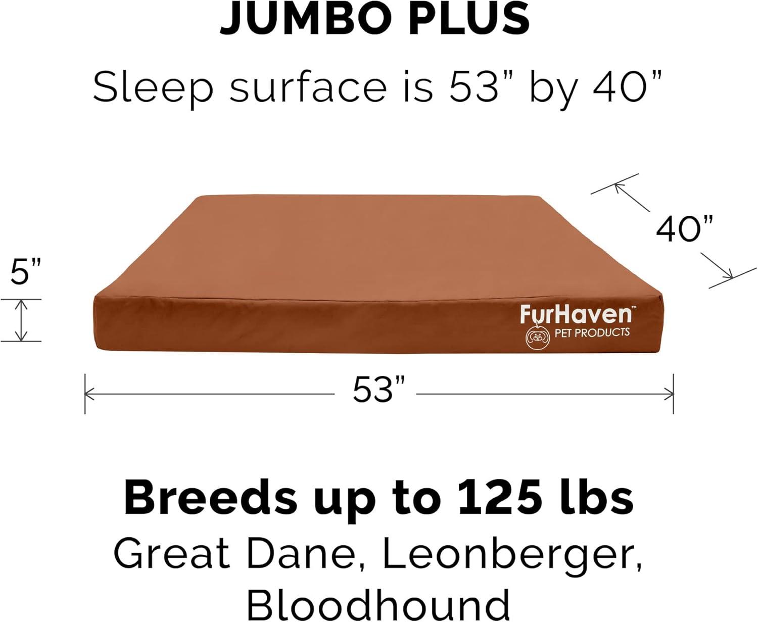 imageFurhaven WaterResistant Orthopedic Dog Bed for MediumSmall Dogs w Removable Washable Cover For Dogs Up to 35 lbs IndoorOutdoor Logo Print Oxford Polycanvas Mattress Stone Gray MediumWaterResistant Logo Print Chestnut