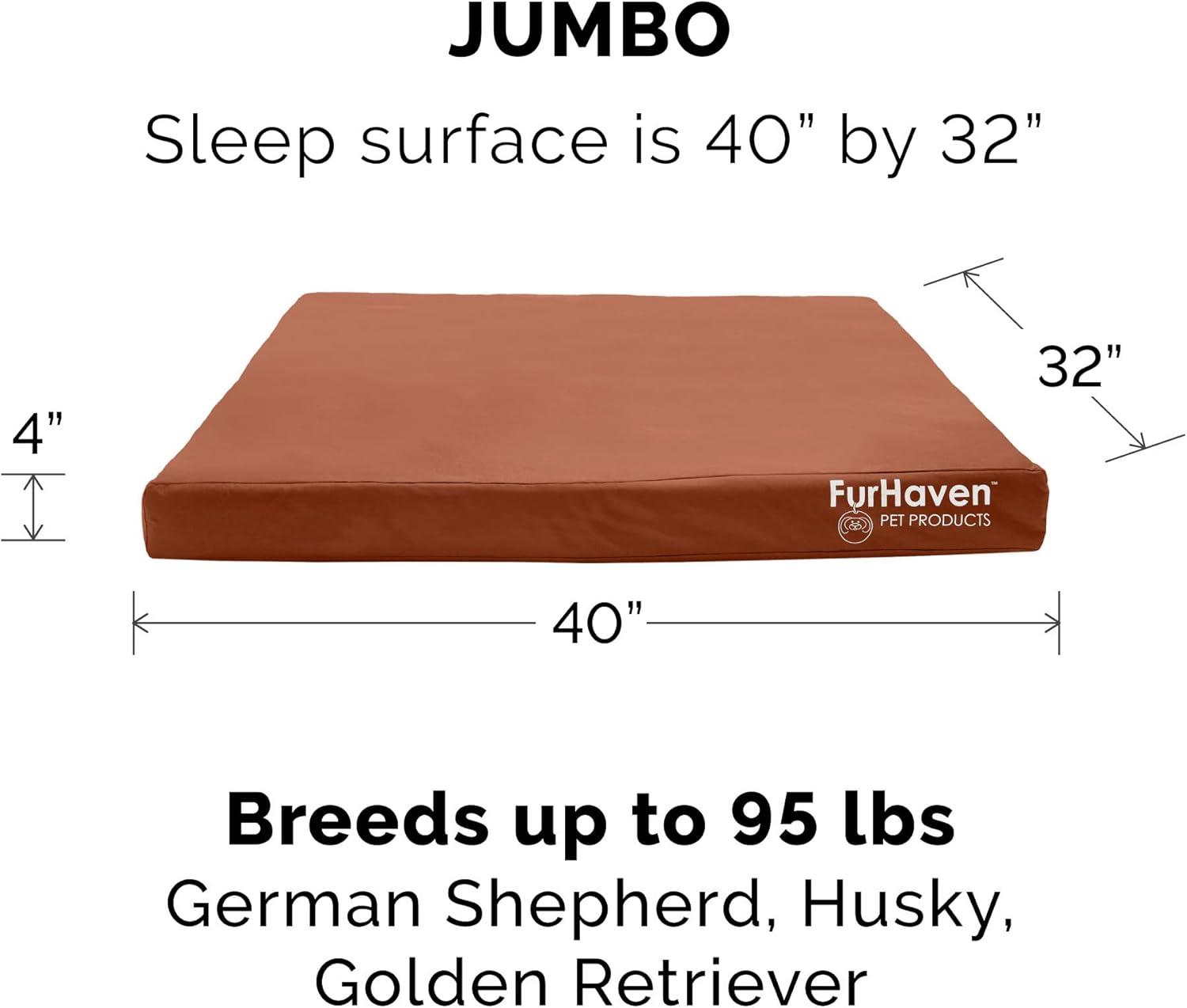 imageFurhaven WaterResistant Orthopedic Dog Bed for MediumSmall Dogs w Removable Washable Cover For Dogs Up to 35 lbs IndoorOutdoor Logo Print Oxford Polycanvas Mattress Stone Gray MediumWaterResistant Logo Print Chestnut