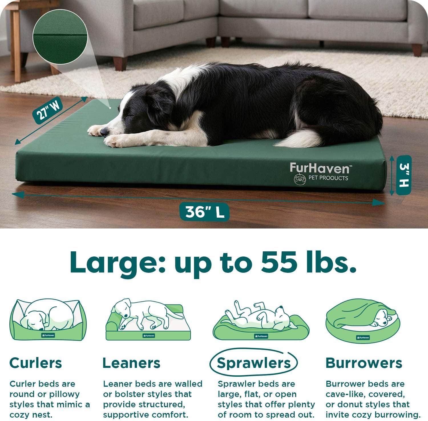 imageFurhaven WaterResistant Orthopedic Dog Bed for MediumSmall Dogs w Removable Washable Cover For Dogs Up to 35 lbs IndoorOutdoor Logo Print Oxford Polycanvas Mattress Stone Gray MediumWaterResistant Logo Print Forest