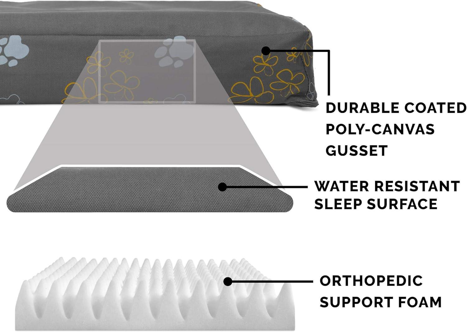imageFurhaven WaterResistant Orthopedic Dog Bed for MediumSmall Dogs w Removable Washable Cover For Dogs Up to 35 lbs IndoorOutdoor Logo Print Oxford Polycanvas Mattress Stone Gray MediumDlx Mat Garden Print Iron Gate