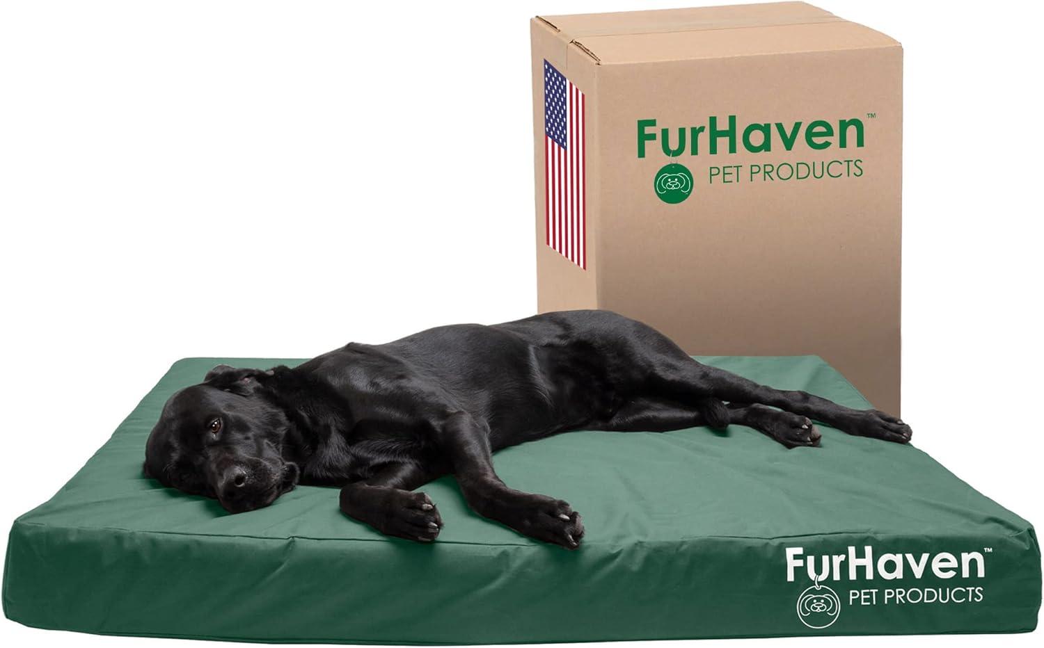 imageFurhaven WaterResistant Orthopedic Dog Bed for MediumSmall Dogs w Removable Washable Cover For Dogs Up to 35 lbs IndoorOutdoor Logo Print Oxford Polycanvas Mattress Stone Gray MediumWaterResistant Logo Print Forest