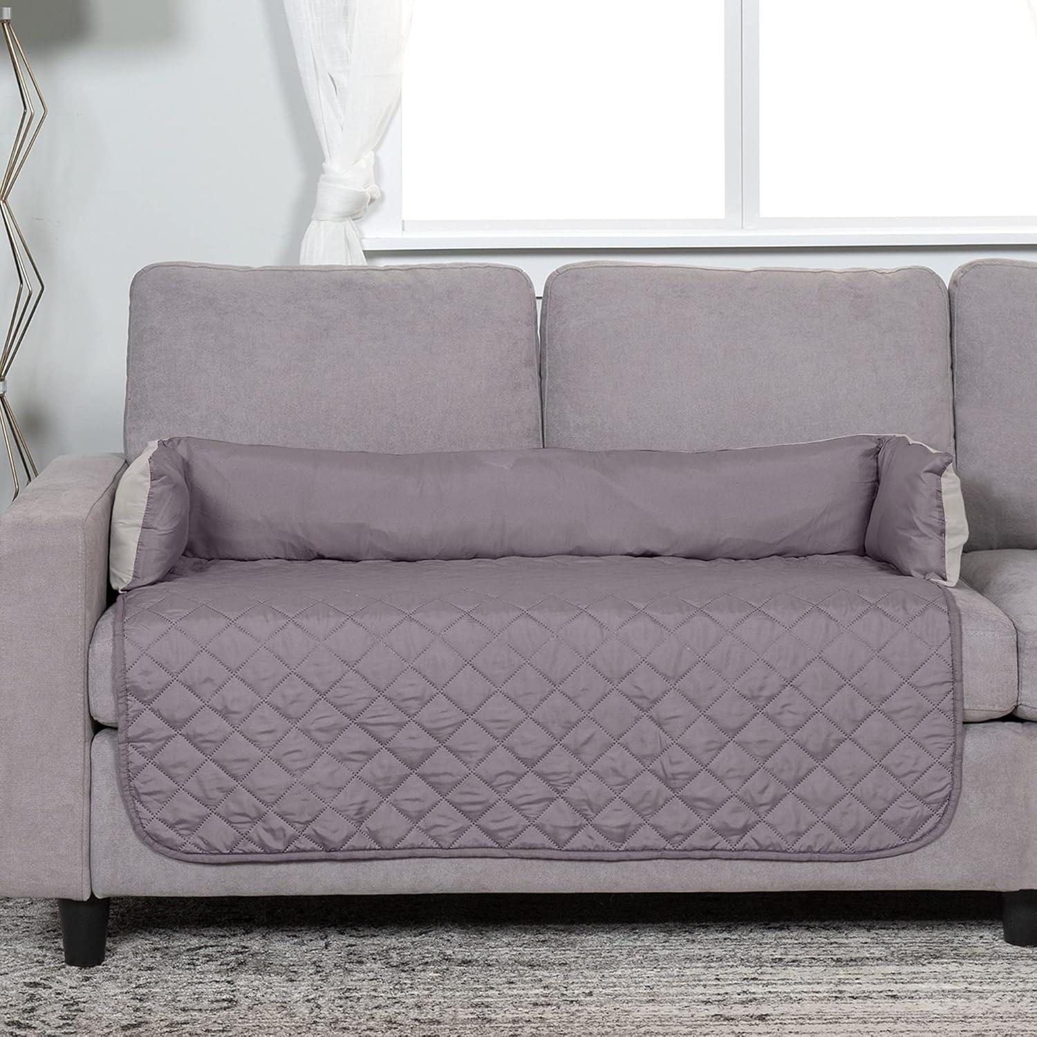 imageFurhaven WaterResistant ampamp Reversible 30quot Wide Seat Cover Protector for Dogs ampamp Cats Perfect for Couches Beds ampamp Car Seats Sofa Buddy Bolster Seating Protector GrayMist MediumMarine Blue Two Tone Plush Faux Fur Suede