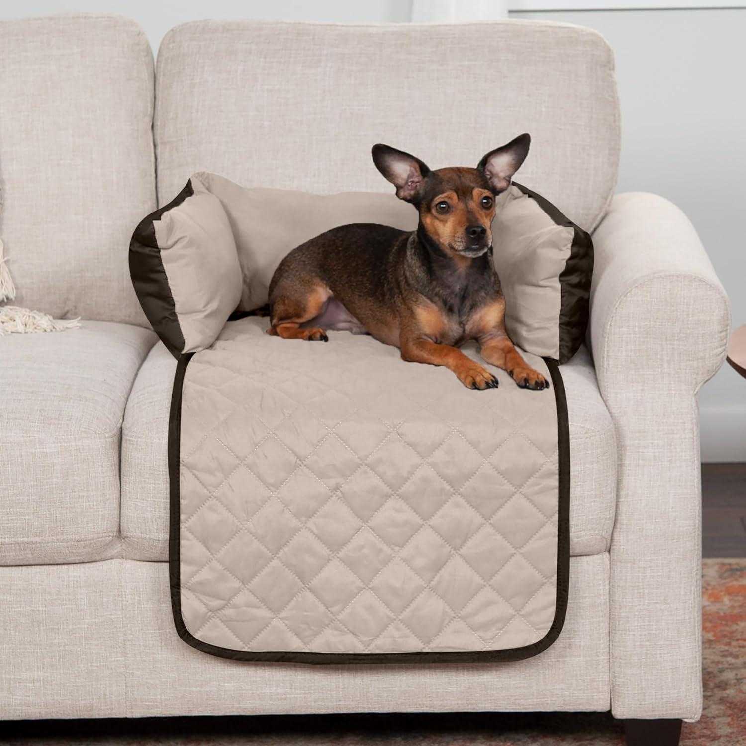 imageFurhaven WaterResistant ampamp Reversible 30quot Wide Seat Cover Protector for Dogs ampamp Cats Perfect for Couches Beds ampamp Car Seats Sofa Buddy Bolster Seating Protector GrayMist MediumBluestone Pinsonic Quilted Paw