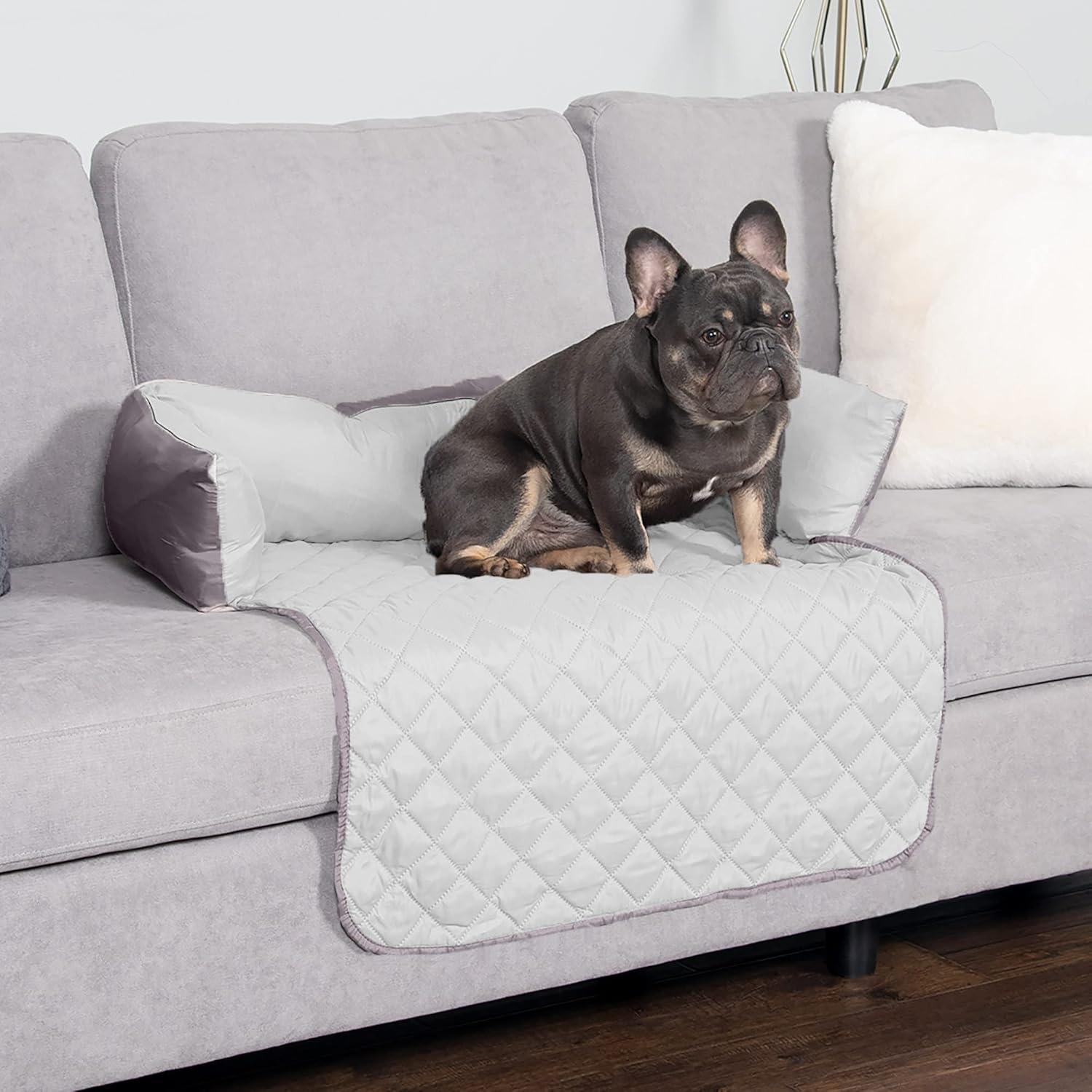 imageFurhaven WaterResistant ampamp Reversible 30quot Wide Seat Cover Protector for Dogs ampamp Cats Perfect for Couches Beds ampamp Car Seats Sofa Buddy Bolster Seating Protector GrayMist MediumIceberg Green Pinsonic Quilted Paw