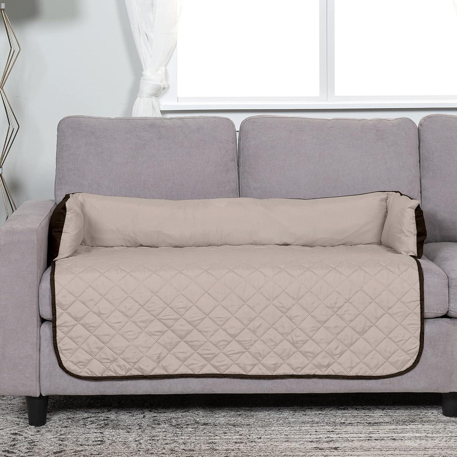 imageFurhaven WaterResistant ampamp Reversible 30quot Wide Seat Cover Protector for Dogs ampamp Cats Perfect for Couches Beds ampamp Car Seats Sofa Buddy Bolster Seating Protector GrayMist MediumDeep Sapphire Plush Velvet
