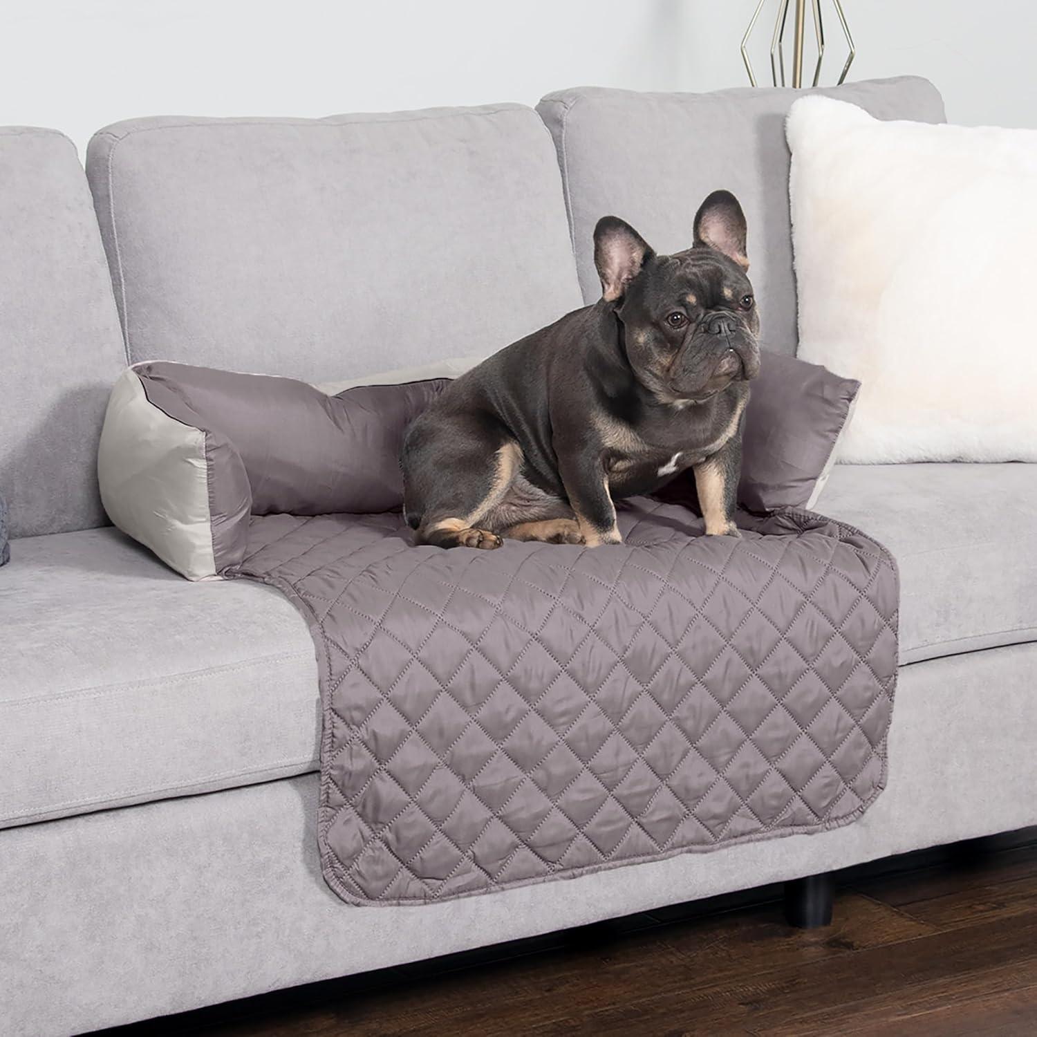 imageFurhaven WaterResistant ampamp Reversible 30quot Wide Seat Cover Protector for Dogs ampamp Cats Perfect for Couches Beds ampamp Car Seats Sofa Buddy Bolster Seating Protector GrayMist MediumIceberg Green Pinsonic Quilted Paw