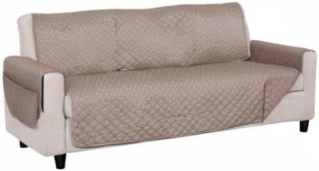 imageFurhaven WaterResistant ampamp Reversible SofaCouch Cover Protector for Dogs Cats ampamp Children Quilted Polka Paw Living Room Furniture Cover Biscuit Brown Sofa