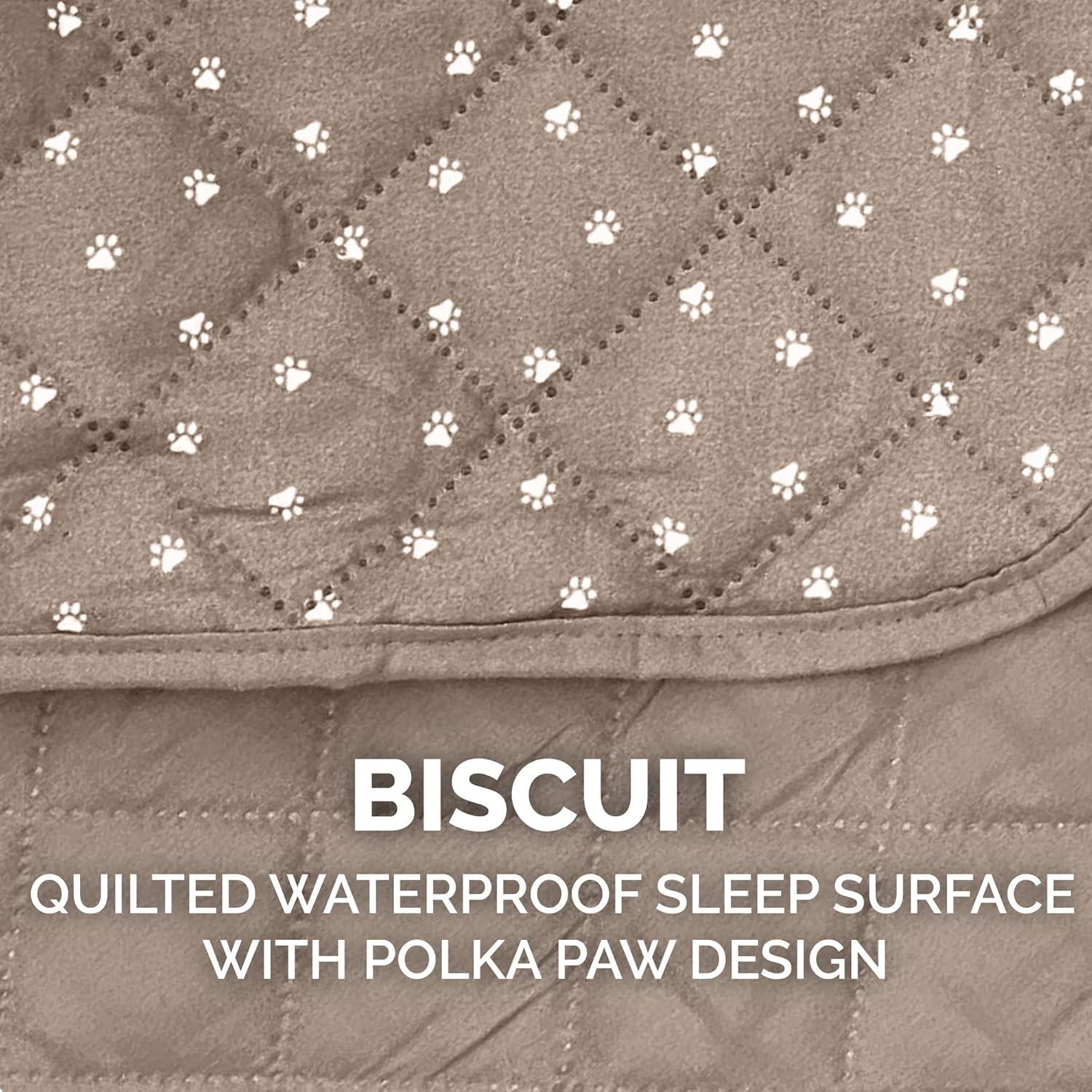 imageFurhaven WaterResistant ampamp Reversible SofaCouch Cover Protector for Dogs Cats ampamp Children Quilted Polka Paw Living Room Furniture Cover Biscuit Brown Sofa