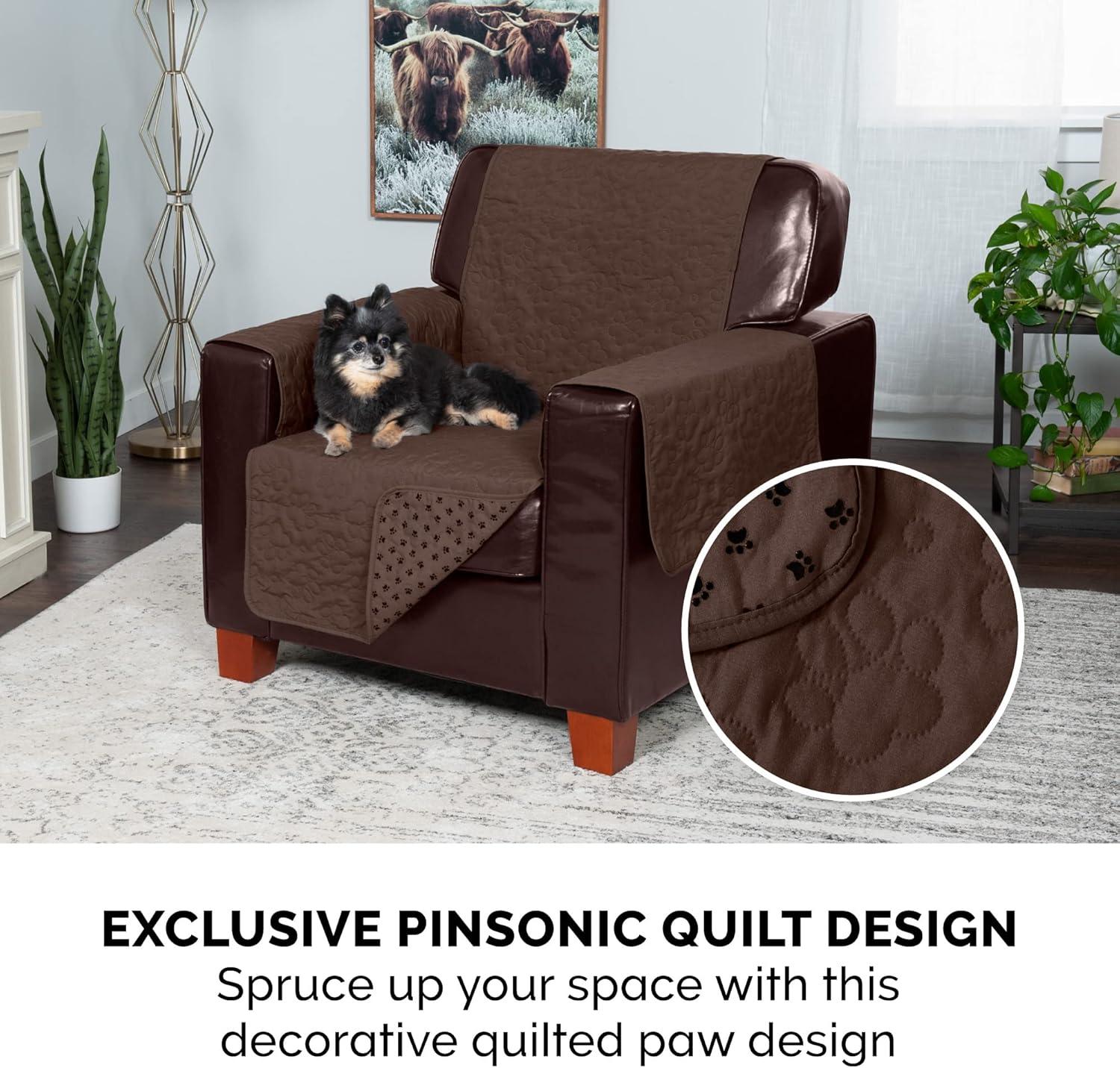 imageFurhaven Waterproof ampamp NonSlip XL SofaCouch Cover Protector for Dogs Cats ampamp Children Quilted Paw Print Living Room Furniture Cover Gray XLarge SofaEspresso