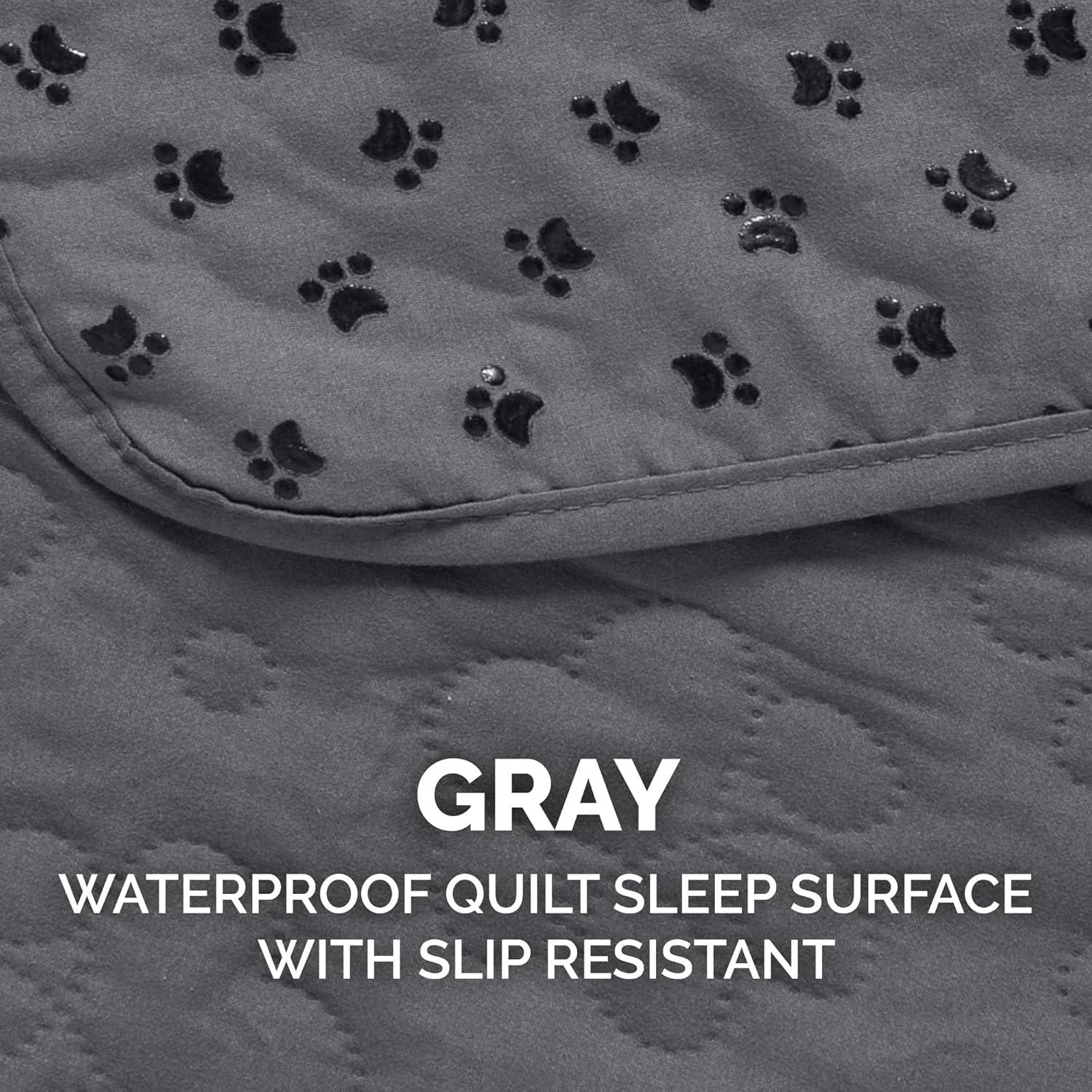 imageFurhaven Waterproof ampamp NonSlip XL SofaCouch Cover Protector for Dogs Cats ampamp Children Quilted Paw Print Living Room Furniture Cover Gray XLarge SofaGrey