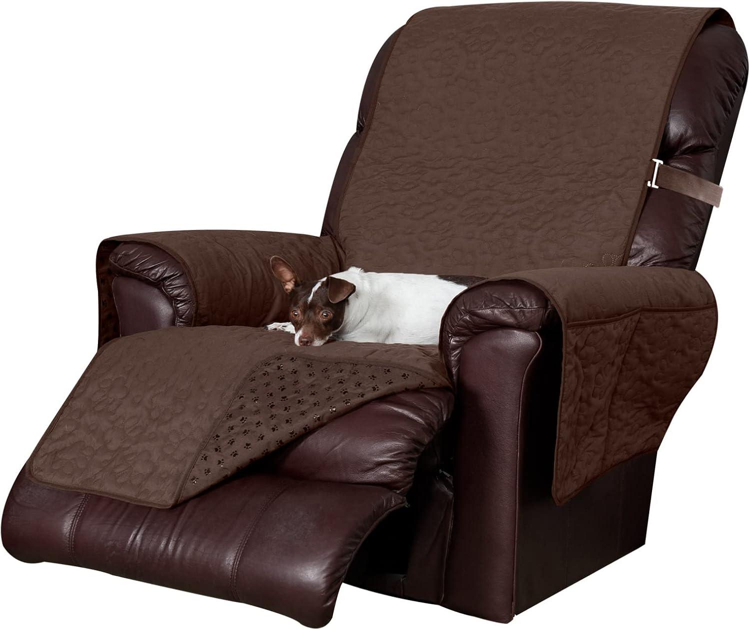 imageFurhaven Waterproof ampamp NonSlip XL SofaCouch Cover Protector for Dogs Cats ampamp Children Quilted Paw Print Living Room Furniture Cover Gray XLarge SofaEspresso