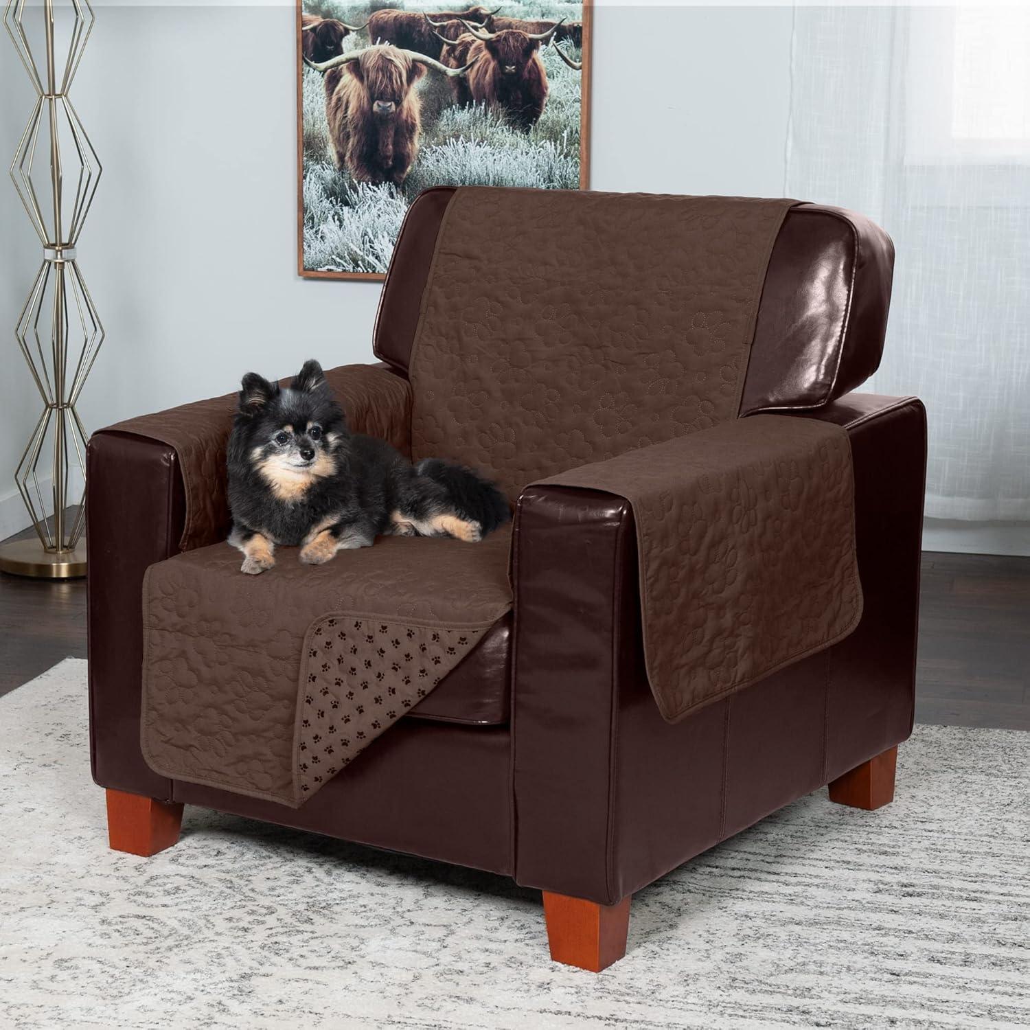 imageFurhaven Waterproof ampamp NonSlip XL SofaCouch Cover Protector for Dogs Cats ampamp Children Quilted Paw Print Living Room Furniture Cover Gray XLarge SofaEspresso