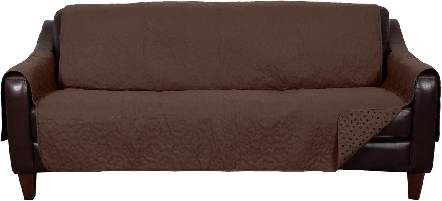 imageFurhaven Waterproof ampamp NonSlip XL SofaCouch Cover Protector for Dogs Cats ampamp Children Quilted Paw Print Living Room Furniture Cover Gray XLarge SofaEspresso