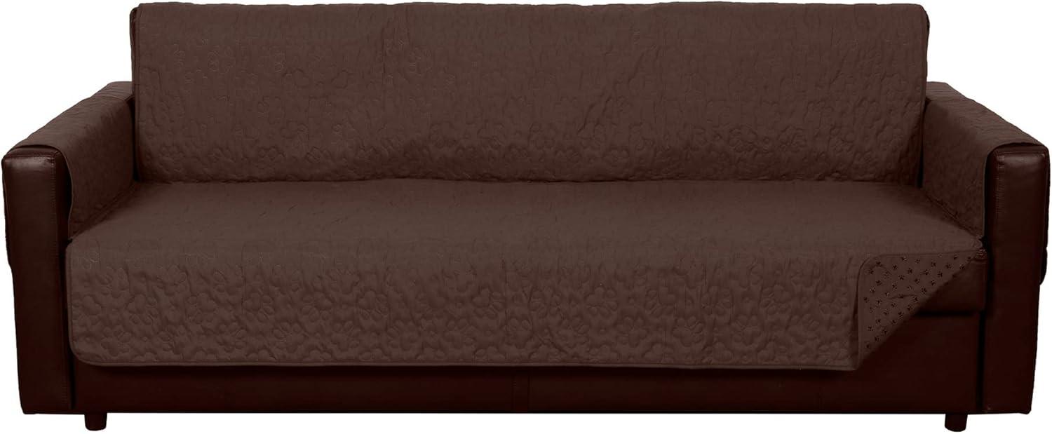 imageFurhaven Waterproof ampamp NonSlip XL SofaCouch Cover Protector for Dogs Cats ampamp Children Quilted Paw Print Living Room Furniture Cover Gray XLarge SofaEspresso