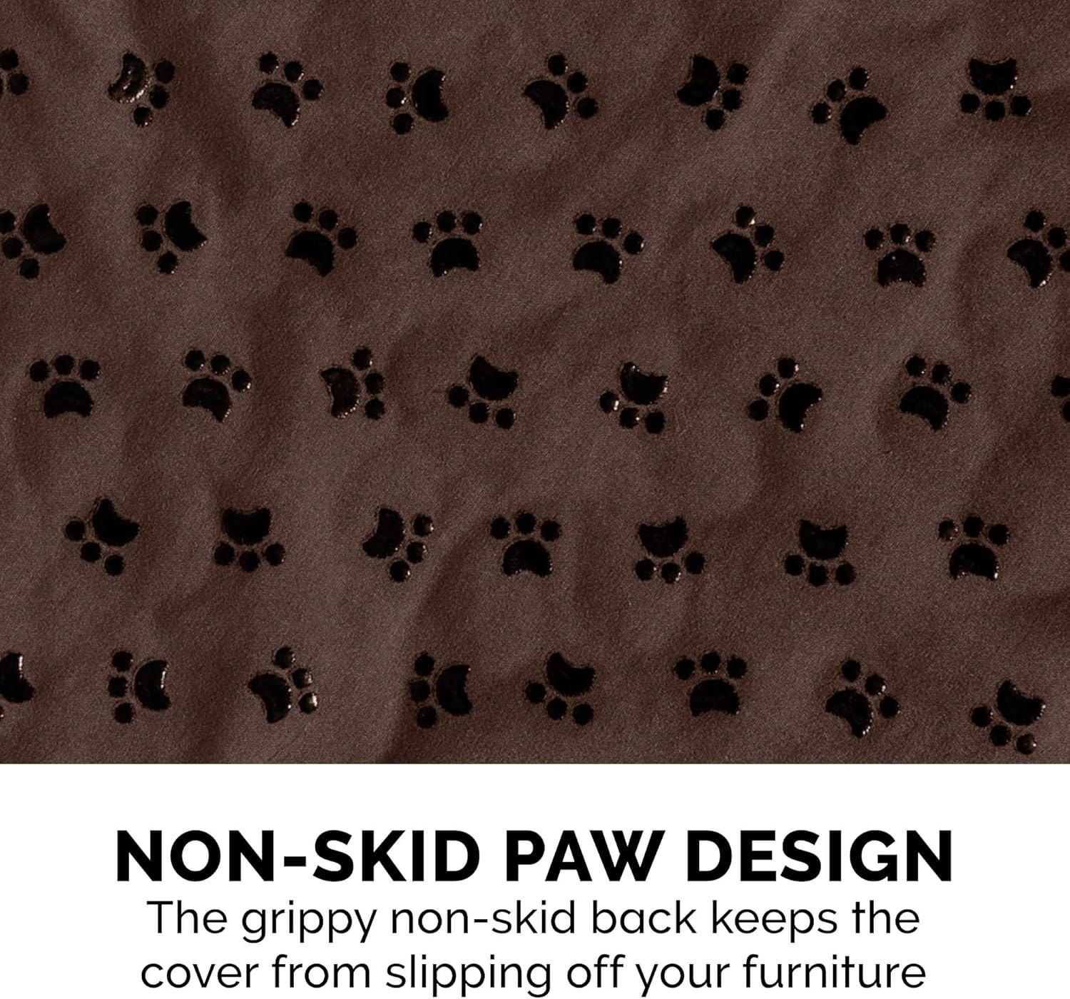 imageFurhaven Waterproof ampamp NonSlip XL SofaCouch Cover Protector for Dogs Cats ampamp Children Quilted Paw Print Living Room Furniture Cover Gray XLarge SofaEspresso