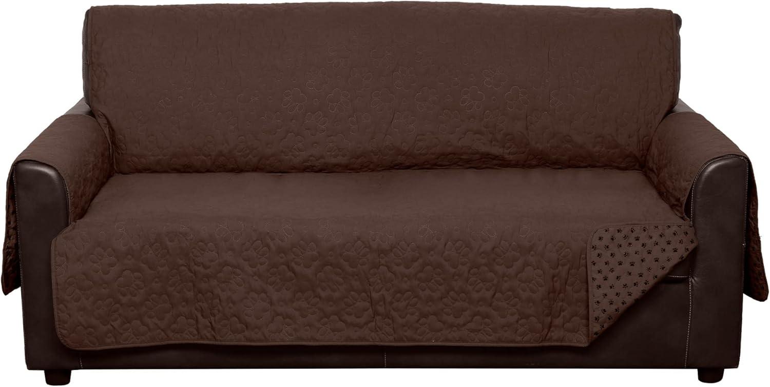 imageFurhaven Waterproof ampamp NonSlip XL SofaCouch Cover Protector for Dogs Cats ampamp Children Quilted Paw Print Living Room Furniture Cover Gray XLarge SofaEspresso