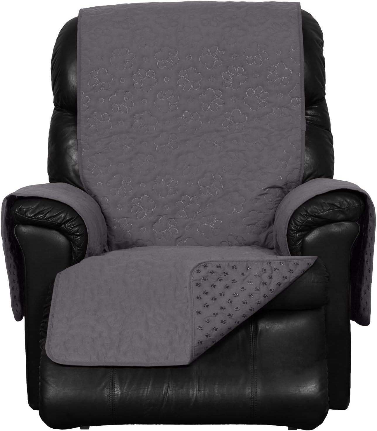 imageFurhaven Waterproof ampamp NonSlip XL SofaCouch Cover Protector for Dogs Cats ampamp Children Quilted Paw Print Living Room Furniture Cover Gray XLarge SofaGrey