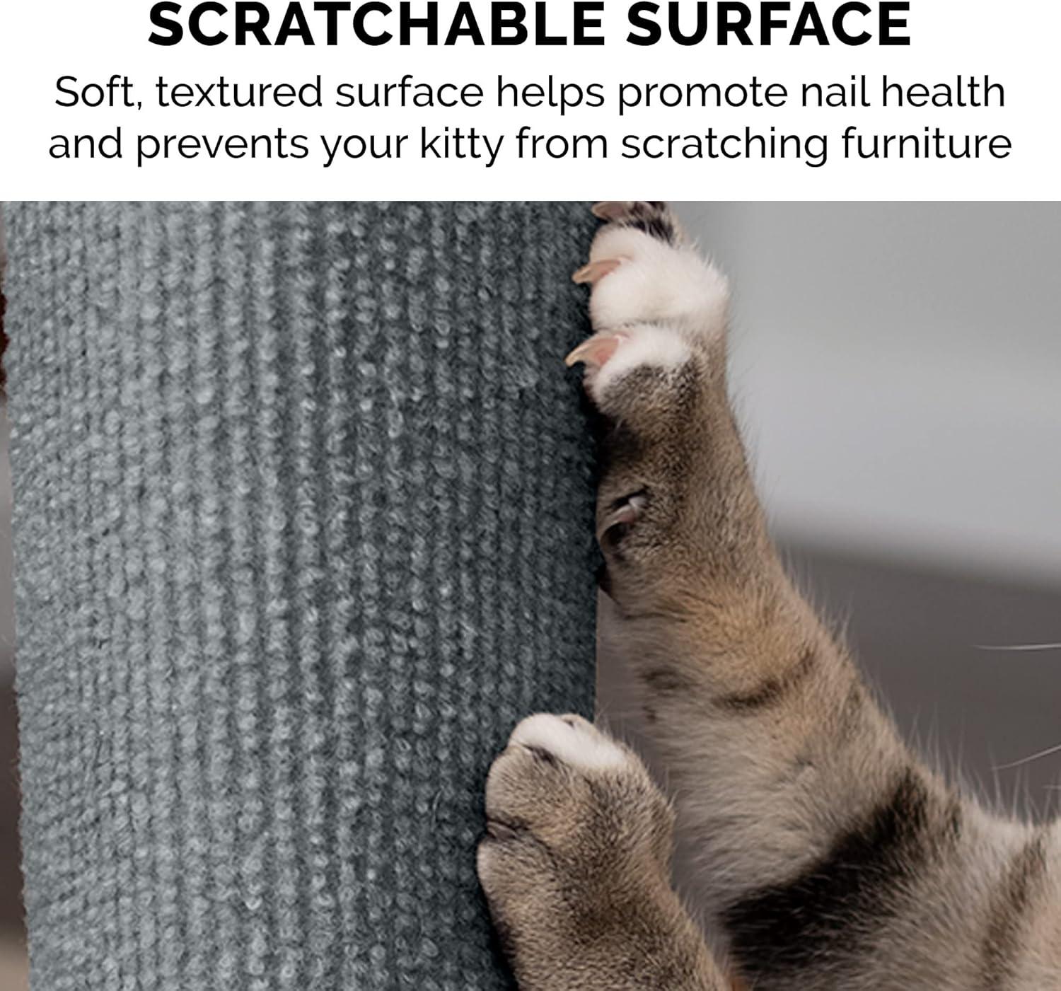 imageFurhaven Wrap Around Scratching Post Cover for Indoor Cats Fits Posts Up to 35quot Diameter Durable ampamp Less Mess Tiger Tough Carpet Scratch Mat Cream Extra LargeXLScratch Post Cover Gray
