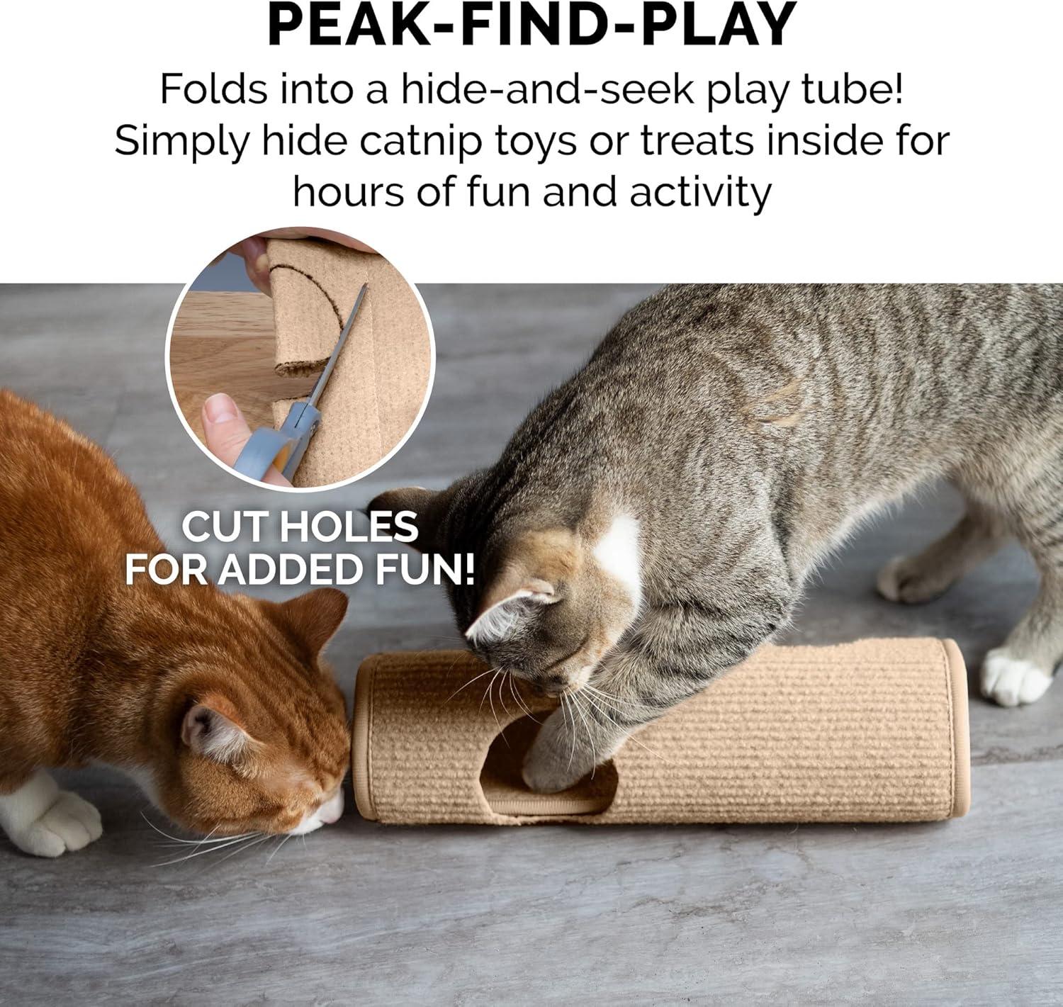 imageFurhaven Wrap Around Scratching Post Cover for Indoor Cats Fits Posts Up to 35quot Diameter Durable ampamp Less Mess Tiger Tough Carpet Scratch Mat Cream Extra LargeXLScratch Post Cover Cream