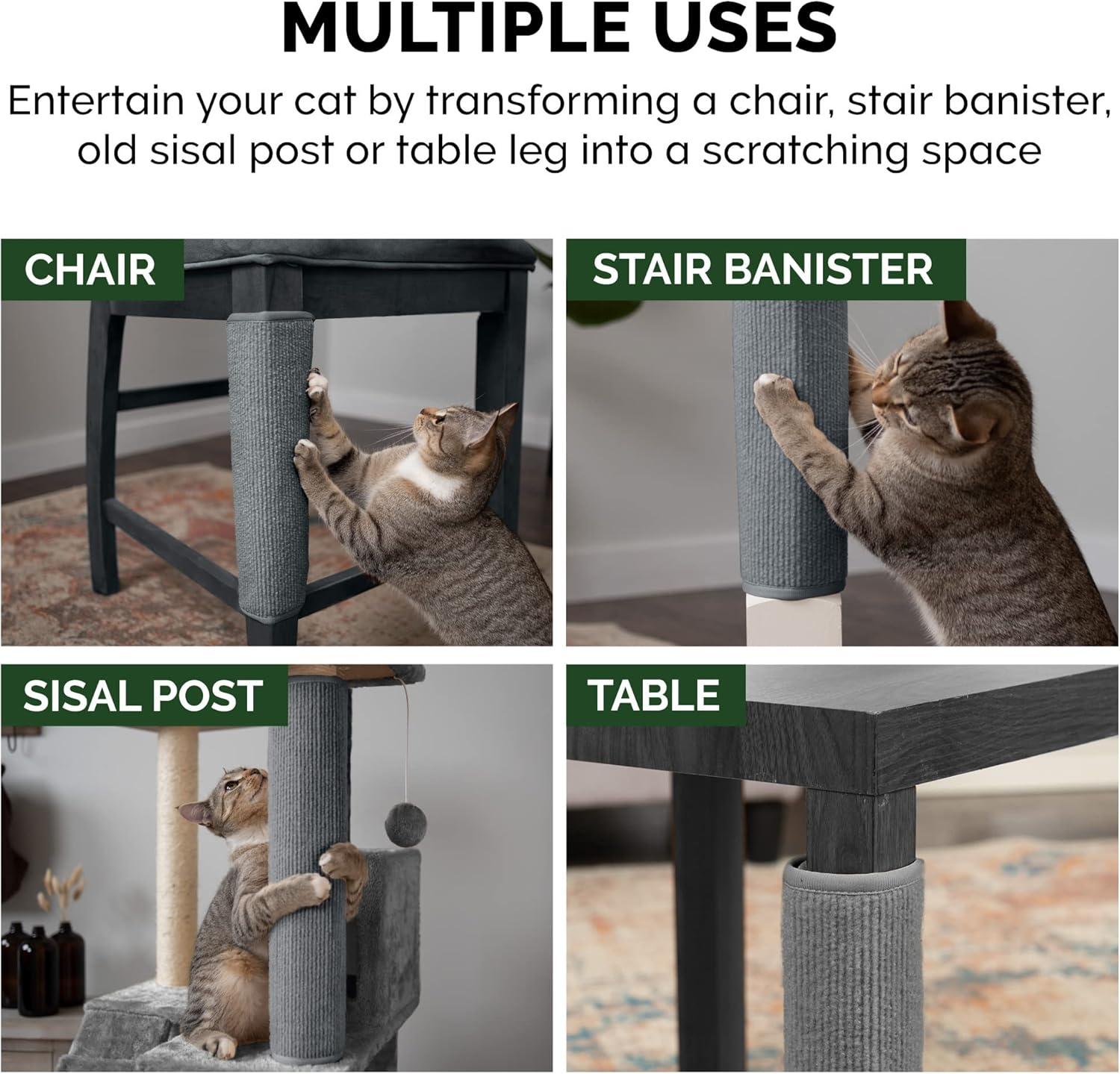 imageFurhaven Wrap Around Scratching Post Cover for Indoor Cats Fits Posts Up to 35quot Diameter Durable ampamp Less Mess Tiger Tough Carpet Scratch Mat Cream Extra LargeXLScratch Post Cover Gray