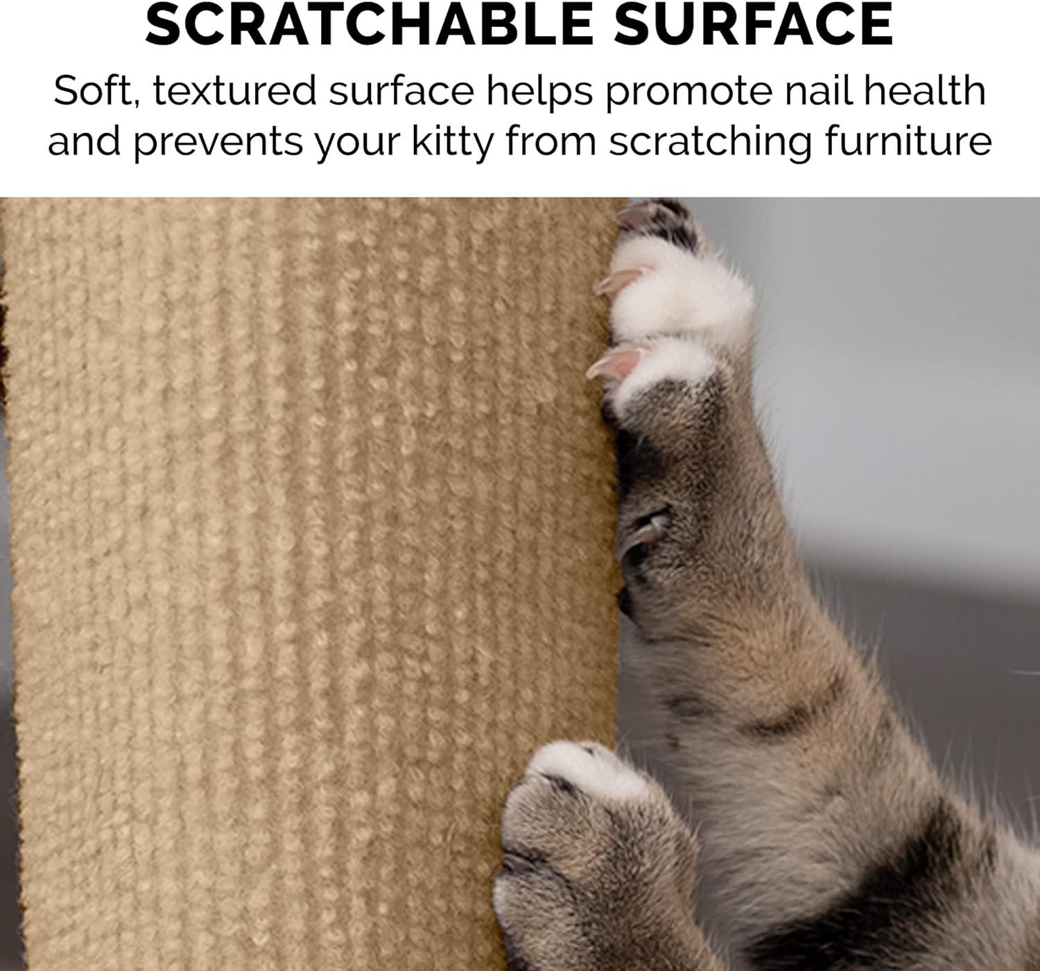 imageFurhaven Wrap Around Scratching Post Cover for Indoor Cats Fits Posts Up to 35quot Diameter Durable ampamp Less Mess Tiger Tough Carpet Scratch Mat Cream Extra LargeXLScratch Post Cover Cream