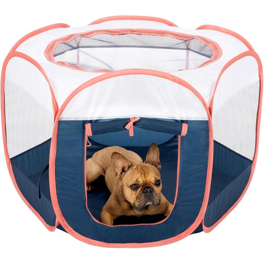 imageFurHaven Portable Pet Playpen for Dogs ampamp Cats Extra Large Indoor Kitten Playpen with Mesh Sides Foldable Dog Playpen for Small Dogs Pop Up Travel Dog Pen XLarge Sailor BlueNavy
