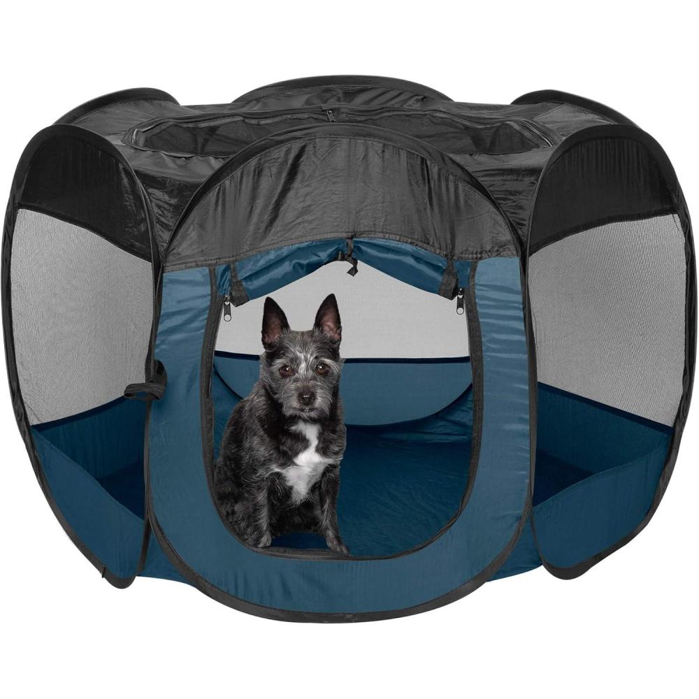 imageFurHaven Portable Pet Playpen for Dogs ampamp Cats Extra Large Indoor Kitten Playpen with Mesh Sides Foldable Dog Playpen for Small Dogs Pop Up Travel Dog Pen XLarge Sailor BlueSailor Blue