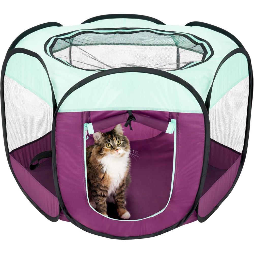 imageFurHaven Portable Pet Playpen for Dogs ampamp Cats Extra Large Indoor Kitten Playpen with Mesh Sides Foldable Dog Playpen for Small Dogs Pop Up Travel Dog Pen XLarge Sailor BluePurple