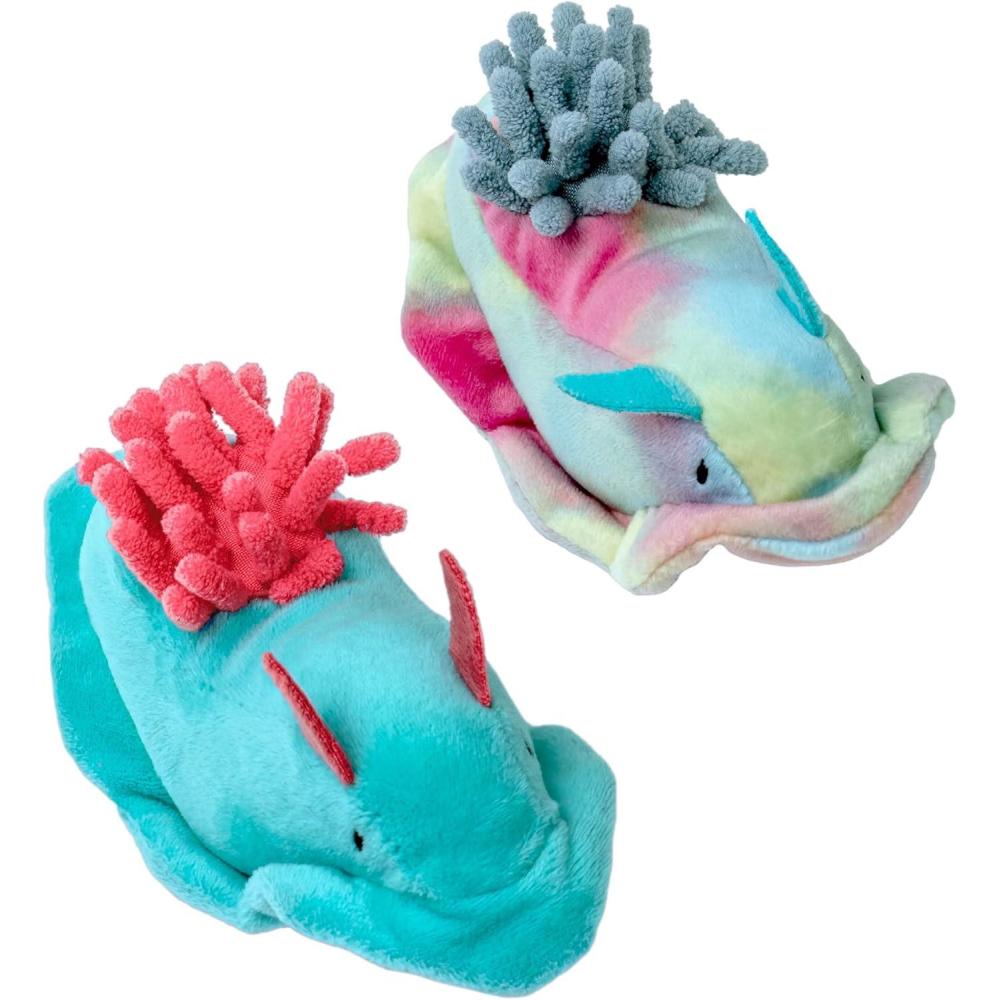 imageFurhaven 2Pack Cat Toys w 2x Catnip Bags for Indoor Cats Washable ampamp Durable w Refillable Catnip Pocket Plush Sea Slug Cat Toy Set BlueTie Dye Set of 2Sea Slugs
