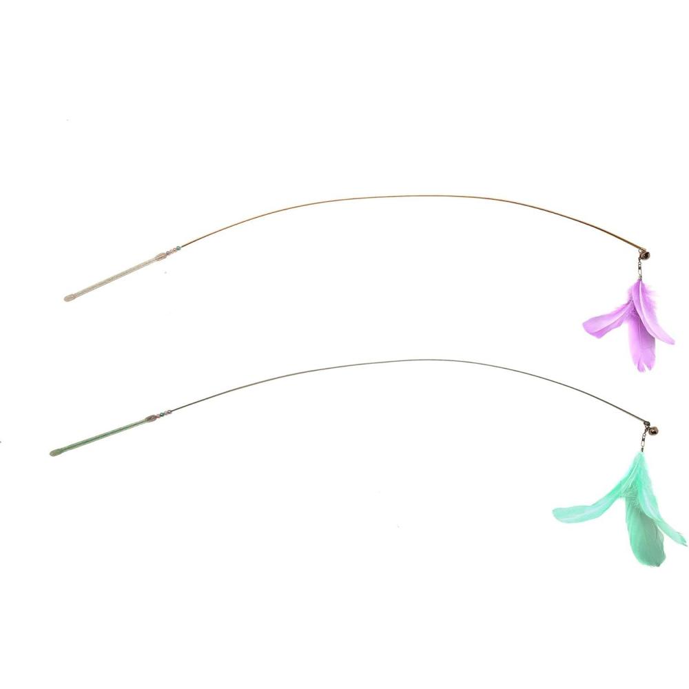 imageFurhaven 2Pack Teaser Cat Wand Toy Set for Indoor Cats Interactive Play ampamp Exercise Dizzy Kitty Feather Wand Pink Hot PinkLight Pink Set of 2Dizzy Kitty Pastel LavenderMint