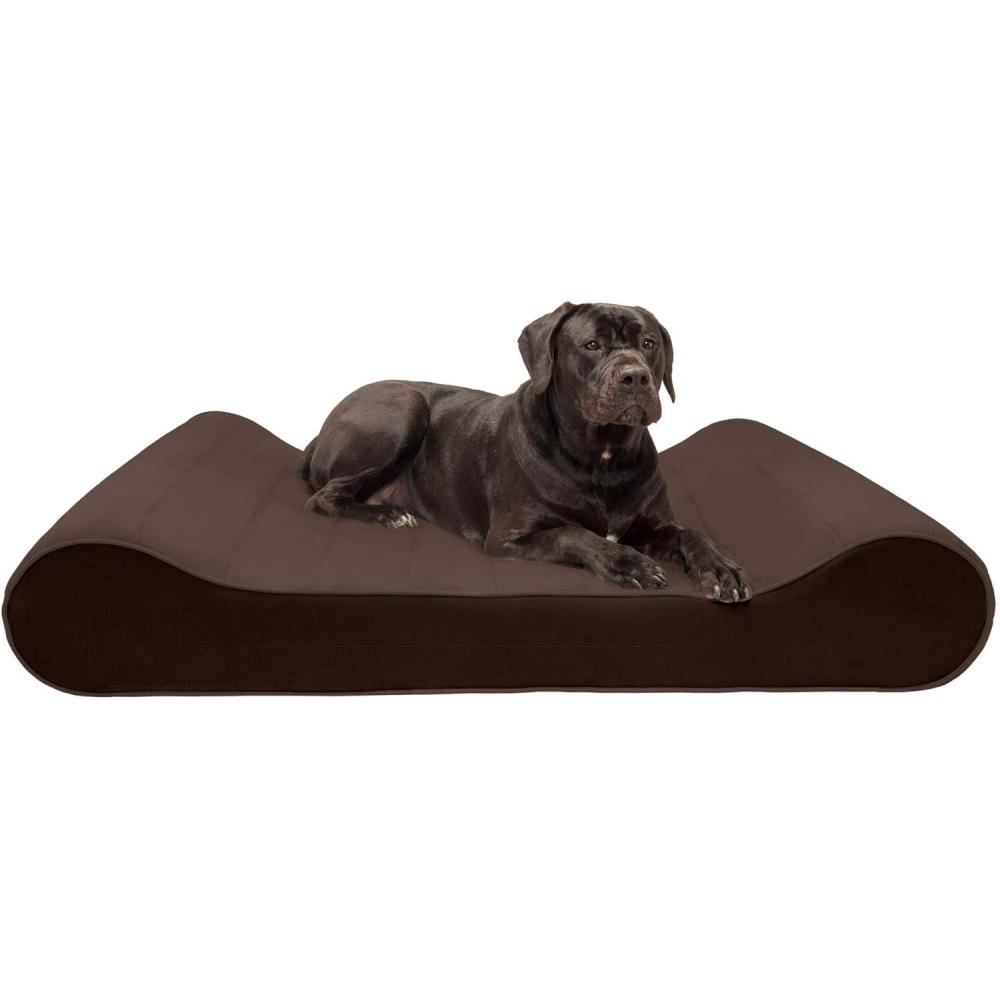 imageFurhaven Cooling Gel Dog Bed for Large Dogs w Removable Washable Cover For Dogs Up to 75 lbs Ultra Plush Faux Fur ampamp Suede Luxe Lounger Contour Mattress Chocolate JumboXLMicrovelvet Espresso