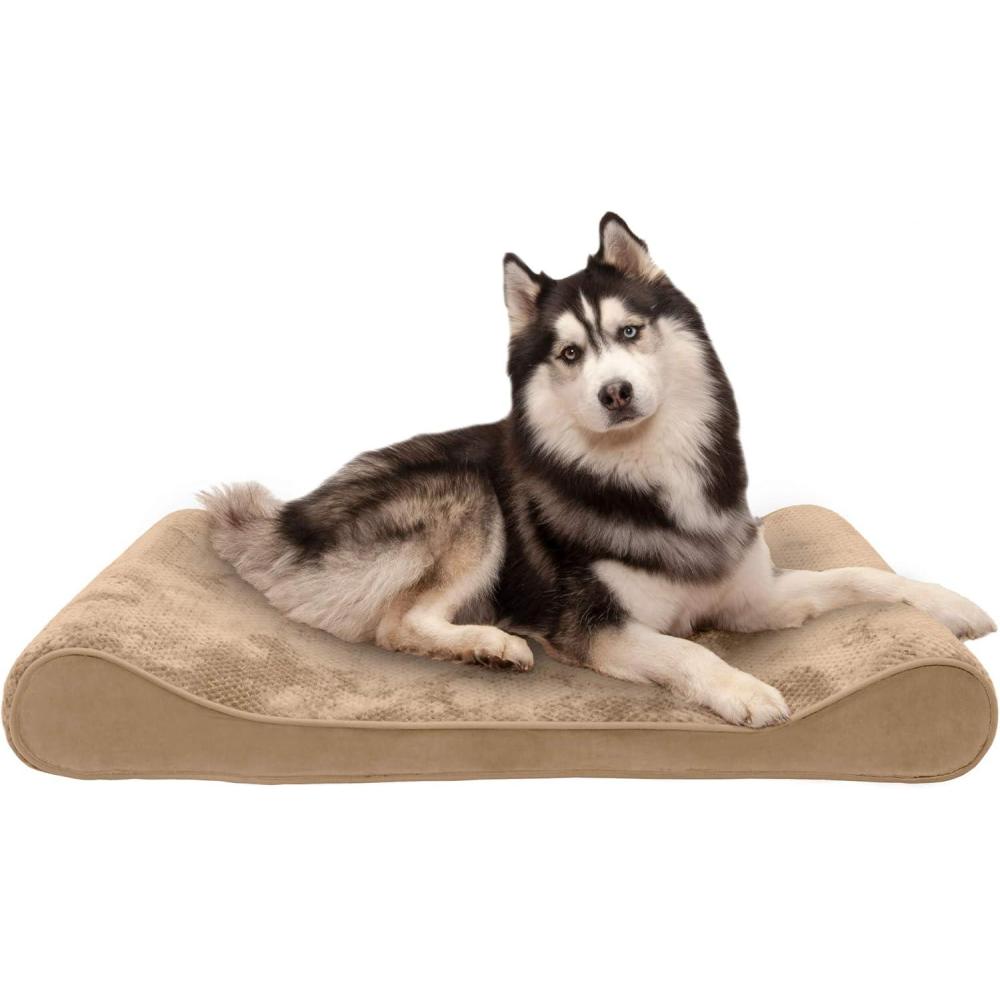 imageFurhaven Cooling Gel Dog Bed for Large Dogs w Removable Washable Cover For Dogs Up to 75 lbs Ultra Plush Faux Fur ampamp Suede Luxe Lounger Contour Mattress Chocolate JumboXLCamel