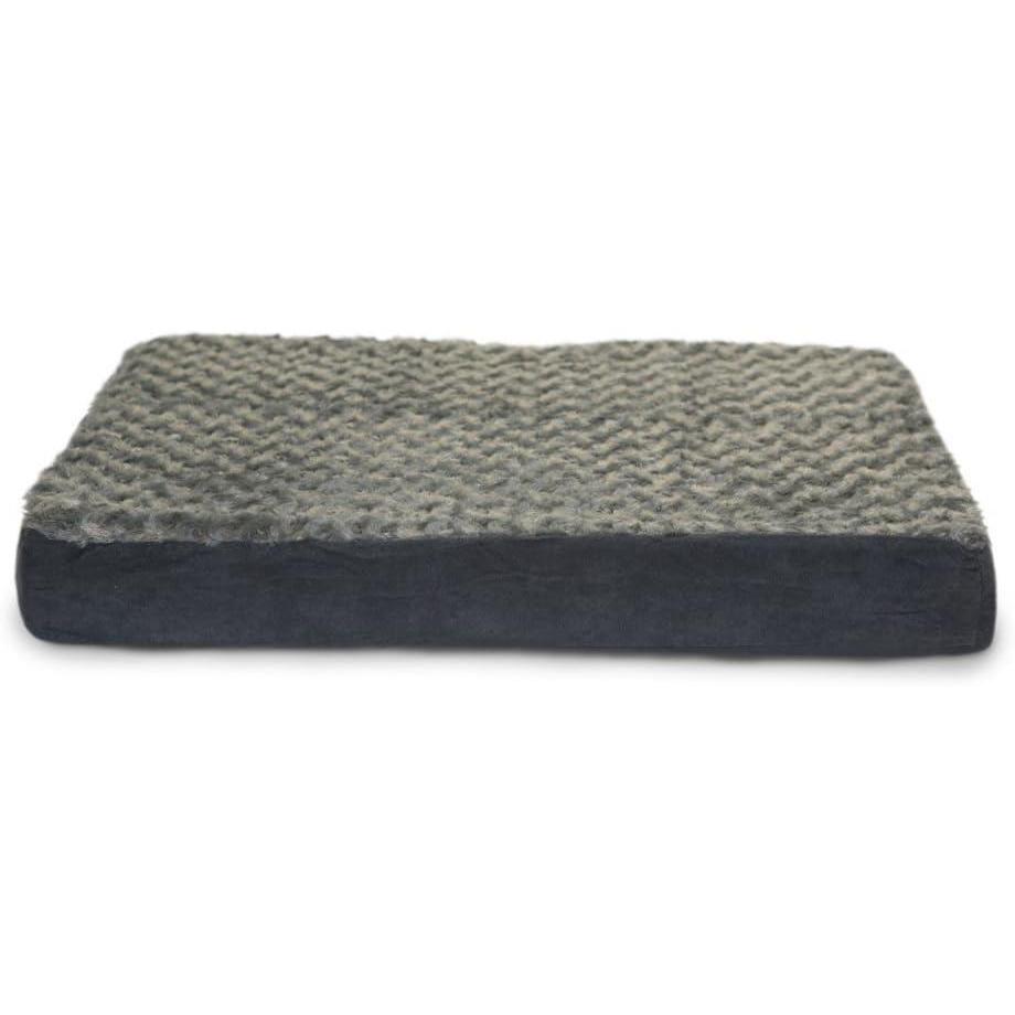 imageFurhaven Cooling Gel Dog Bed for Large Dogs w Removable Washable Cover For Dogs Up to 95 lbs Ultra Plush Faux Fur ampamp Suede Mattress Gray JumboXXLUltra Plush Curly Faux Fur Gray