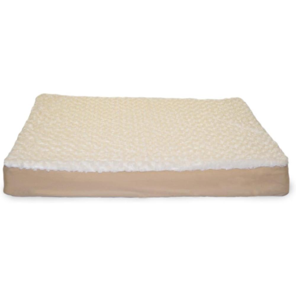 imageFurhaven Orthopedic Dog Bed for Large Dogs w Removable Washable Cover For Dogs Up to 95 lbs Ultra Plush Faux Fur ampamp Suede Mattress Gray JumboXLMinky Cream