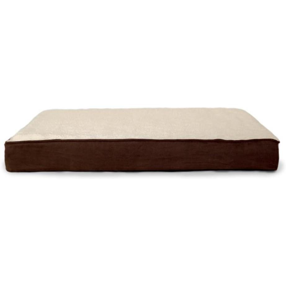 imageFurhaven Orthopedic Dog Bed for Large Dogs w Removable Washable Cover For Dogs Up to 95 lbs Ultra Plush Faux Fur ampamp Suede Mattress Gray JumboXLSherpa Espresso