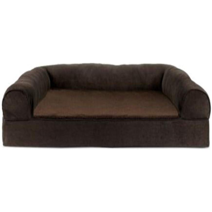imageFurhaven Orthopedic Dog Bed for LargeMedium Dogs w Removable Bolsters ampamp Washable Cover For Dogs Up to 55 lbs  Plush ampamp Suede Sofa  Gray LargeEspresso