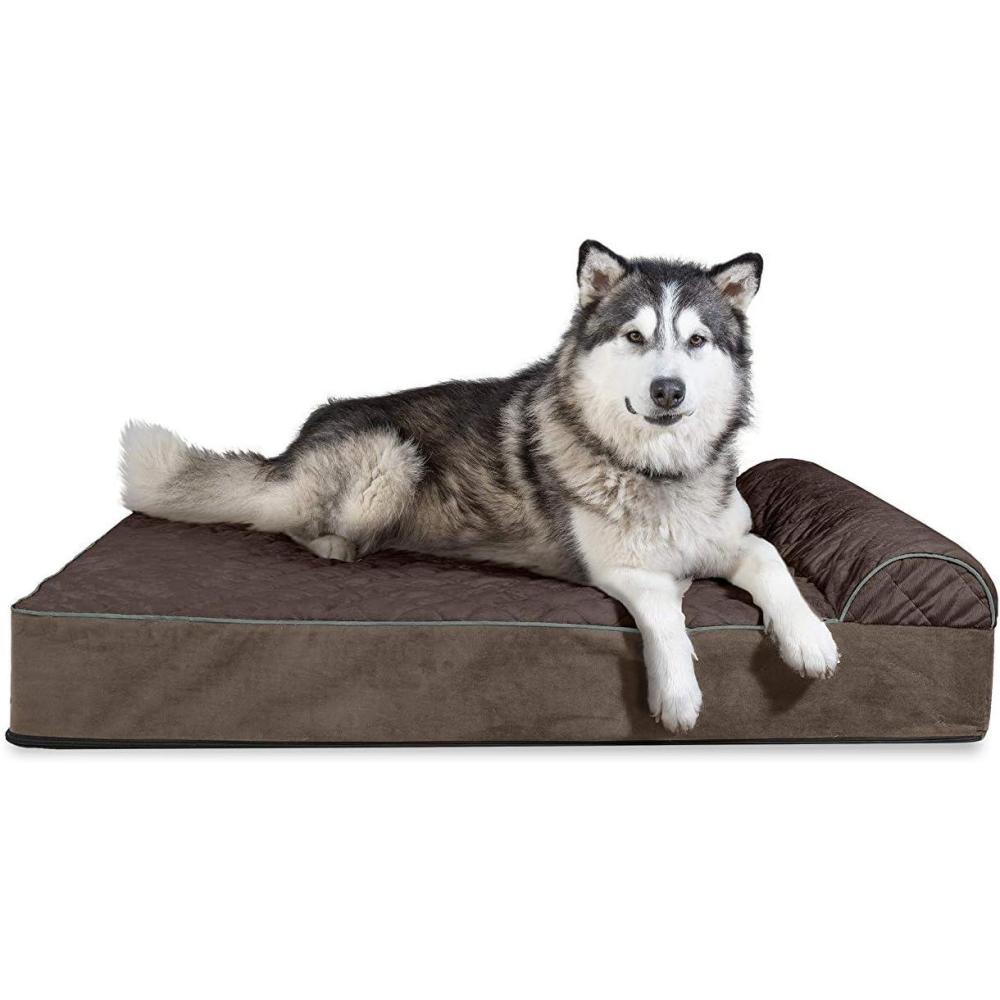 imageFurhaven Replacement Dog Bed Cover Berber ampamp Suede Blanket Top Mattress Machine Washable  Espresso LargeGoliath Chaise  Faux Fur  Velvet Espresso