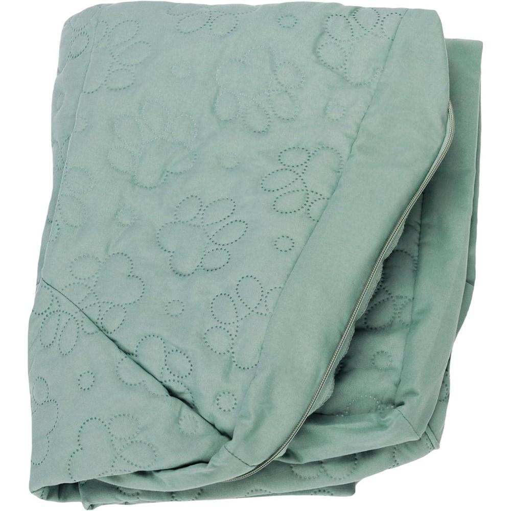 imageFurhaven Replacement Dog Bed Cover Pinsonic Quilted Paw L Shaped Chaise Machine Washable Titanium Jumbo XLargeQuilted Paw Iceberg Green