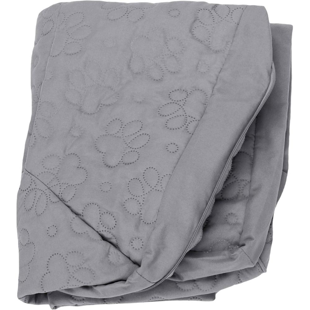 imageFurhaven Replacement Dog Bed Cover Pinsonic Quilted Paw L Shaped Chaise Machine Washable Titanium Jumbo XLargeQuilted Paw Titanium
