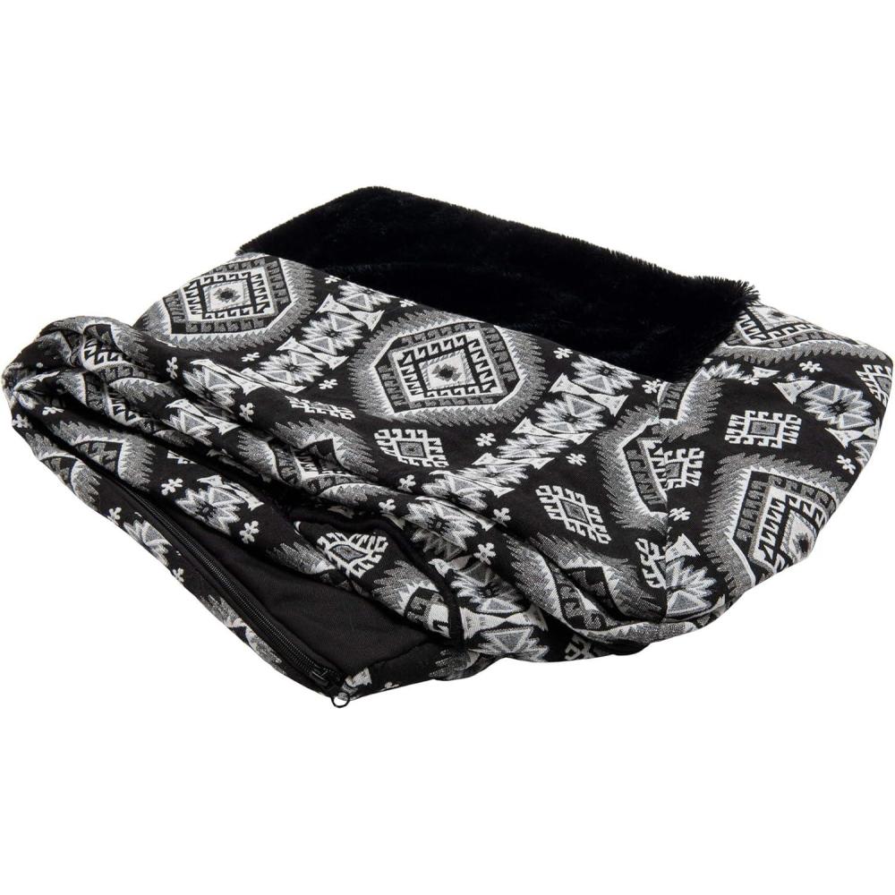 imageFurhaven Replacement Dog Bed Cover Plush ampamp Southwest Kilim Dcor SofaStyle Machine Washable Desert Brown Jumbo Plus XXLargePlush Southwest Kilim Decor Black Medallion