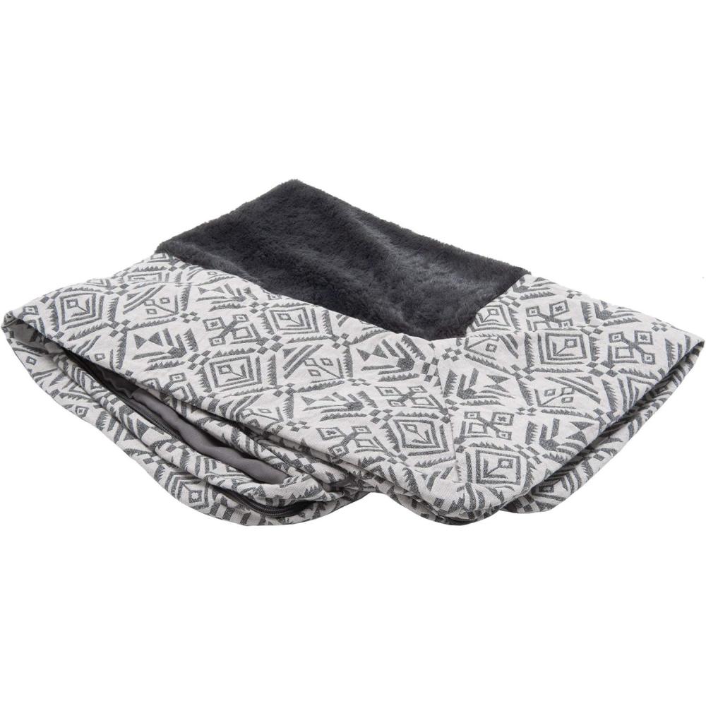 imageFurhaven Replacement Dog Bed Cover Plush ampamp Southwest Kilim Dcor SofaStyle Machine Washable Desert Brown Jumbo Plus XXLargePlush Southwest Kilim Decor Boulder Grey