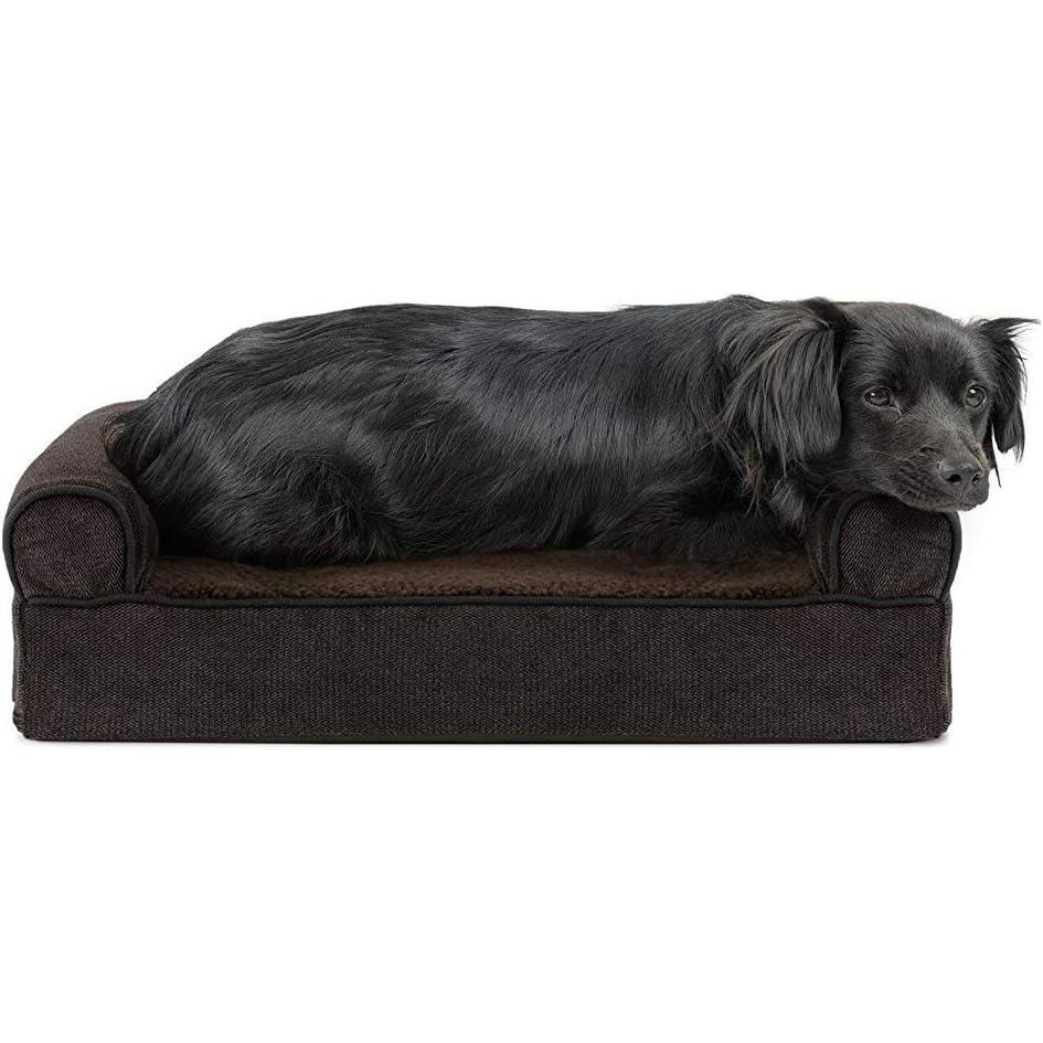 imageFurhaven Replacement Dog Bed Cover Sherpa ampamp Chenille SofaStyle Machine Washable  Coffee MediumSherpa  Chenille Coffee