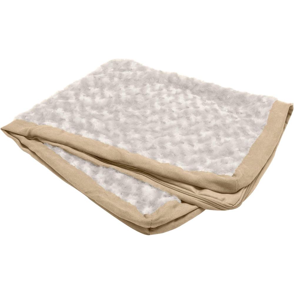imageFurhaven Replacement Dog Bed Cover WaterResistant IndoorOutdoor Logo Print Oxford Polycanvas Mattress Washable  Deep Lagoon Jumbo XLargeCream