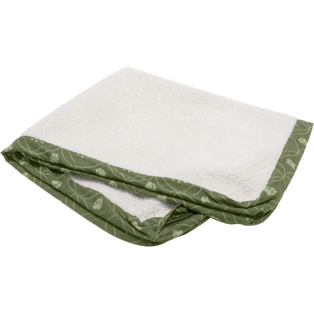 imageFurhaven Replacement Dog Bed Cover WaterResistant IndoorOutdoor Logo Print Oxford Polycanvas Mattress Washable Deep Lagoon Jumbo XLargeSherpa Paw Print Flannel Jade Green